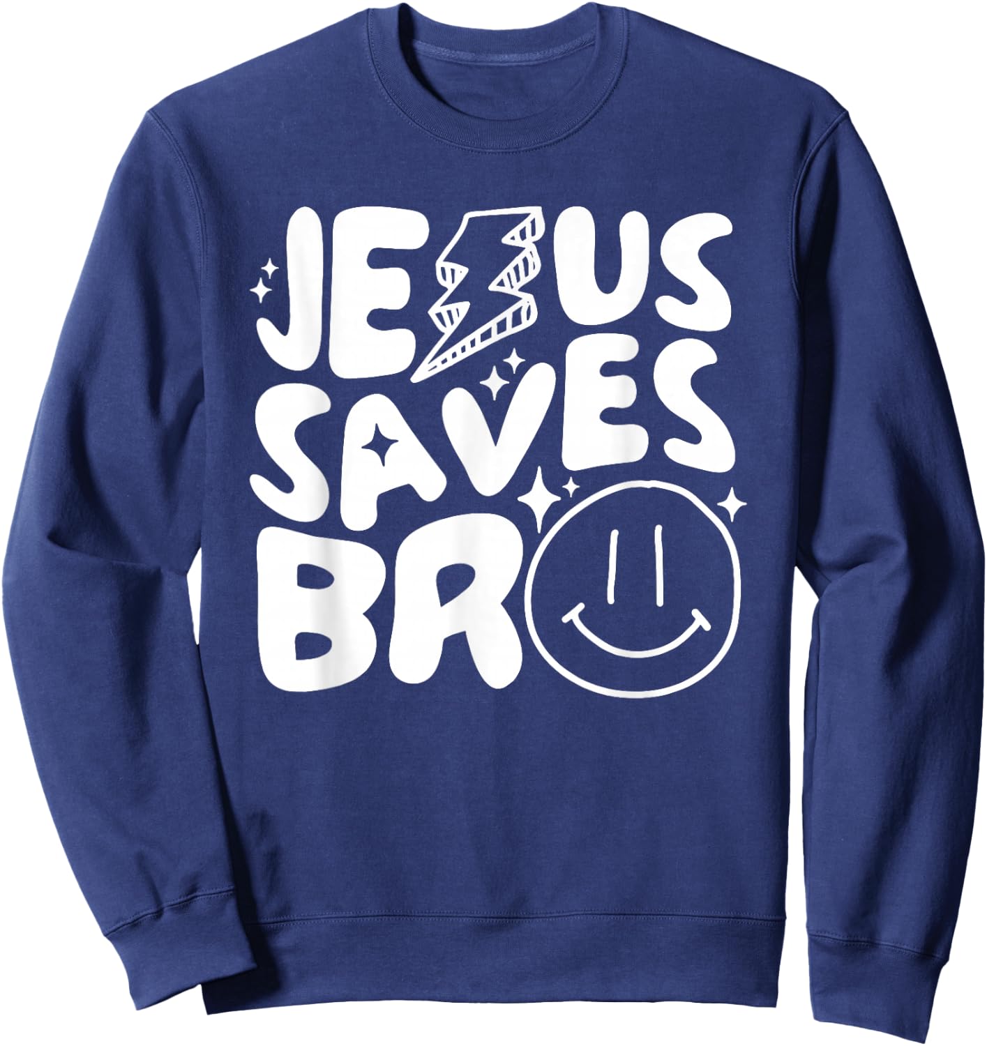 Jesus Saves Bro Kids Religious Sweatshirt - Sweatshirt | Navy