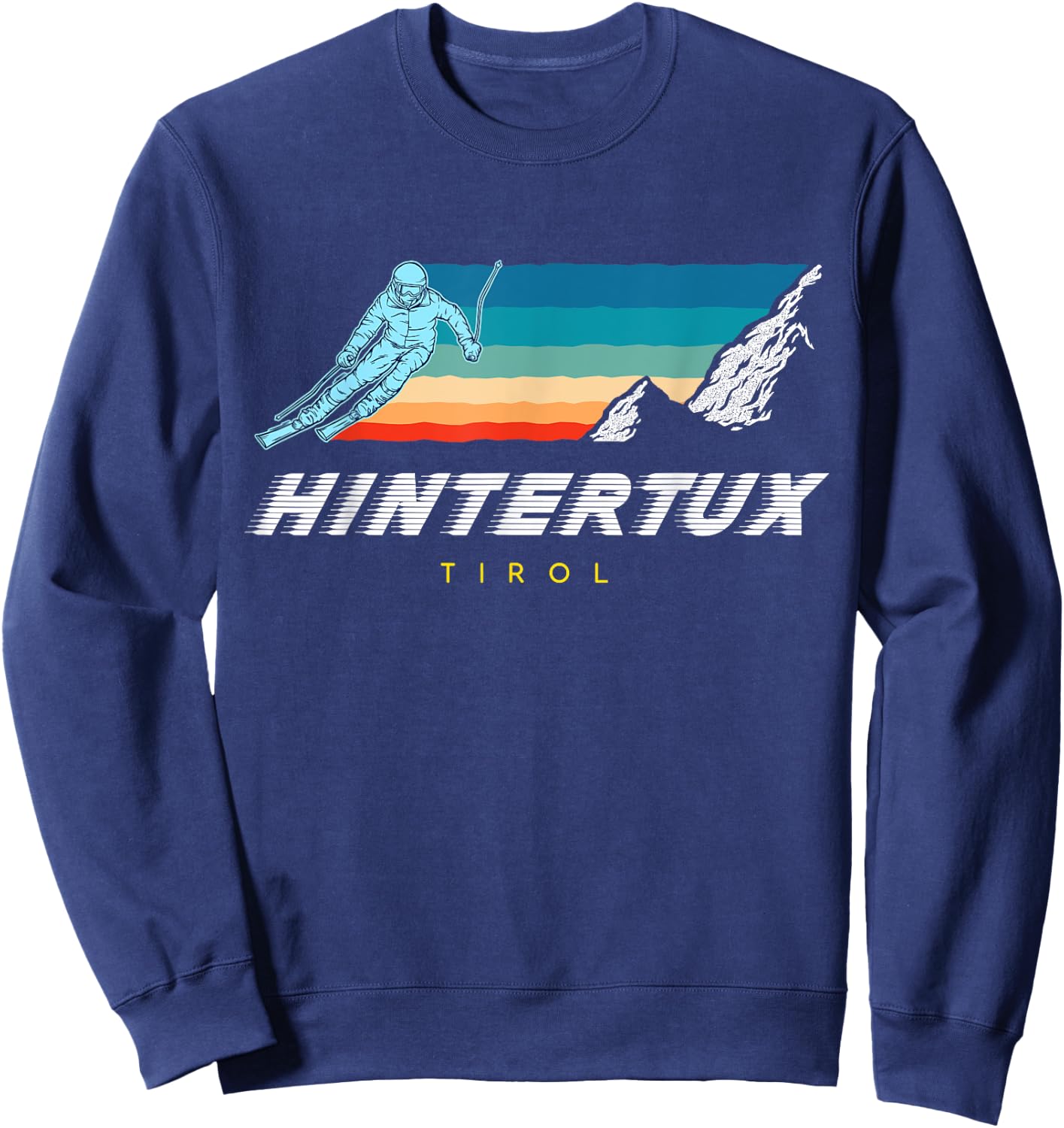 Hintertux Tyrol - Austria Retro 80s Ski Holidays Sweatshirt - Sweatshirt | Navy