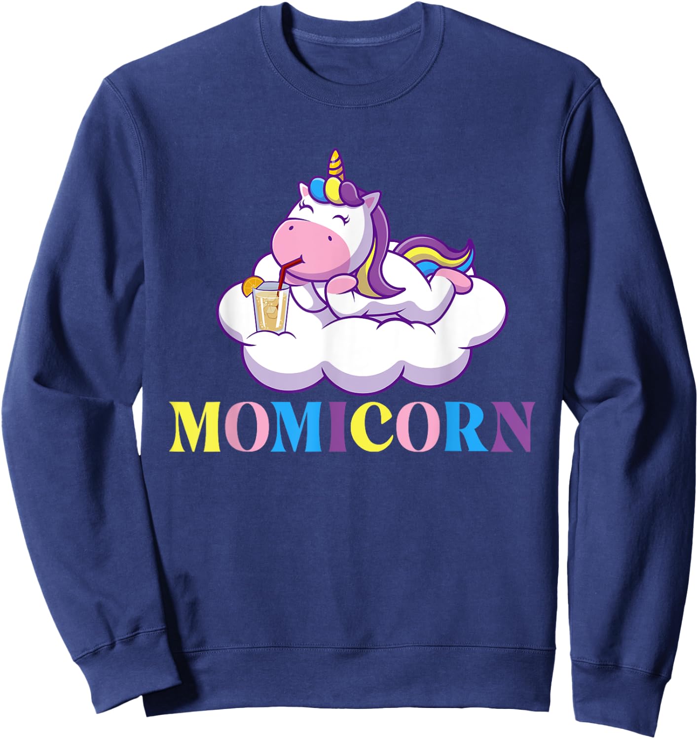 Momicorn - Rainbow Unicorn Mystical Creature Magical Sweatshirt - Sweatshirt | Navy