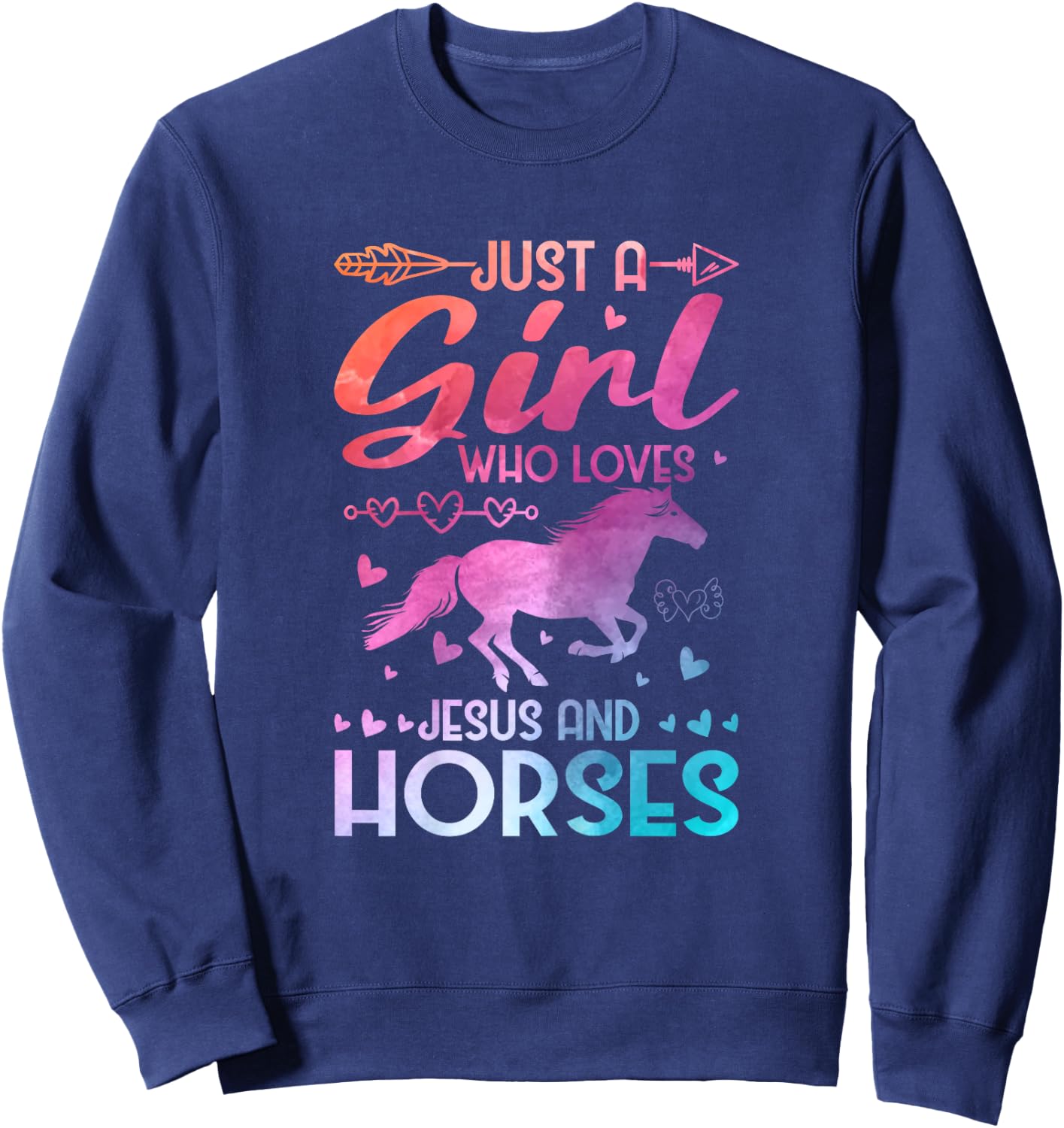 Just A Girl Who Loves Jesus And Horses Sweatshirt - Sweatshirt | Navy