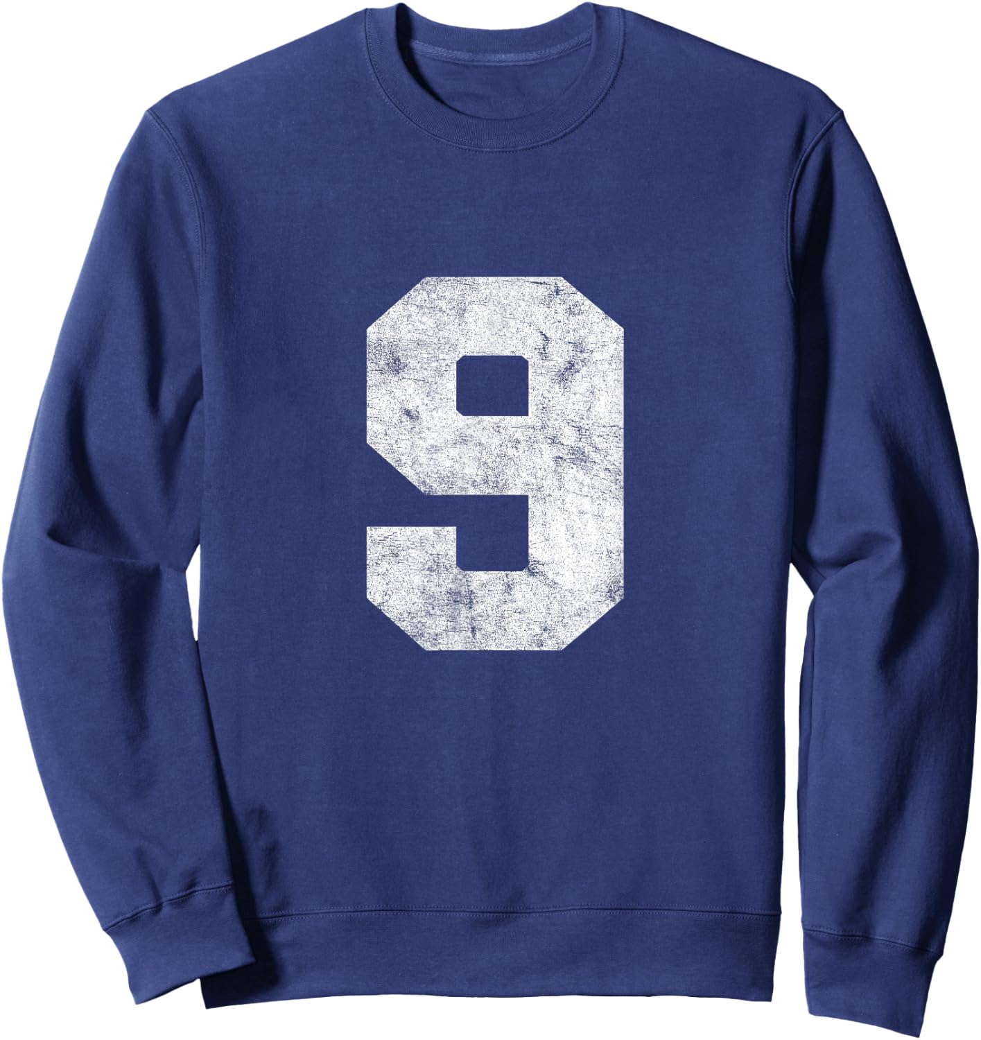 Vintage Lucky Number 9 Birthday Sports Player Team Athlete Sweatshirt - Sweatshirt | Navy