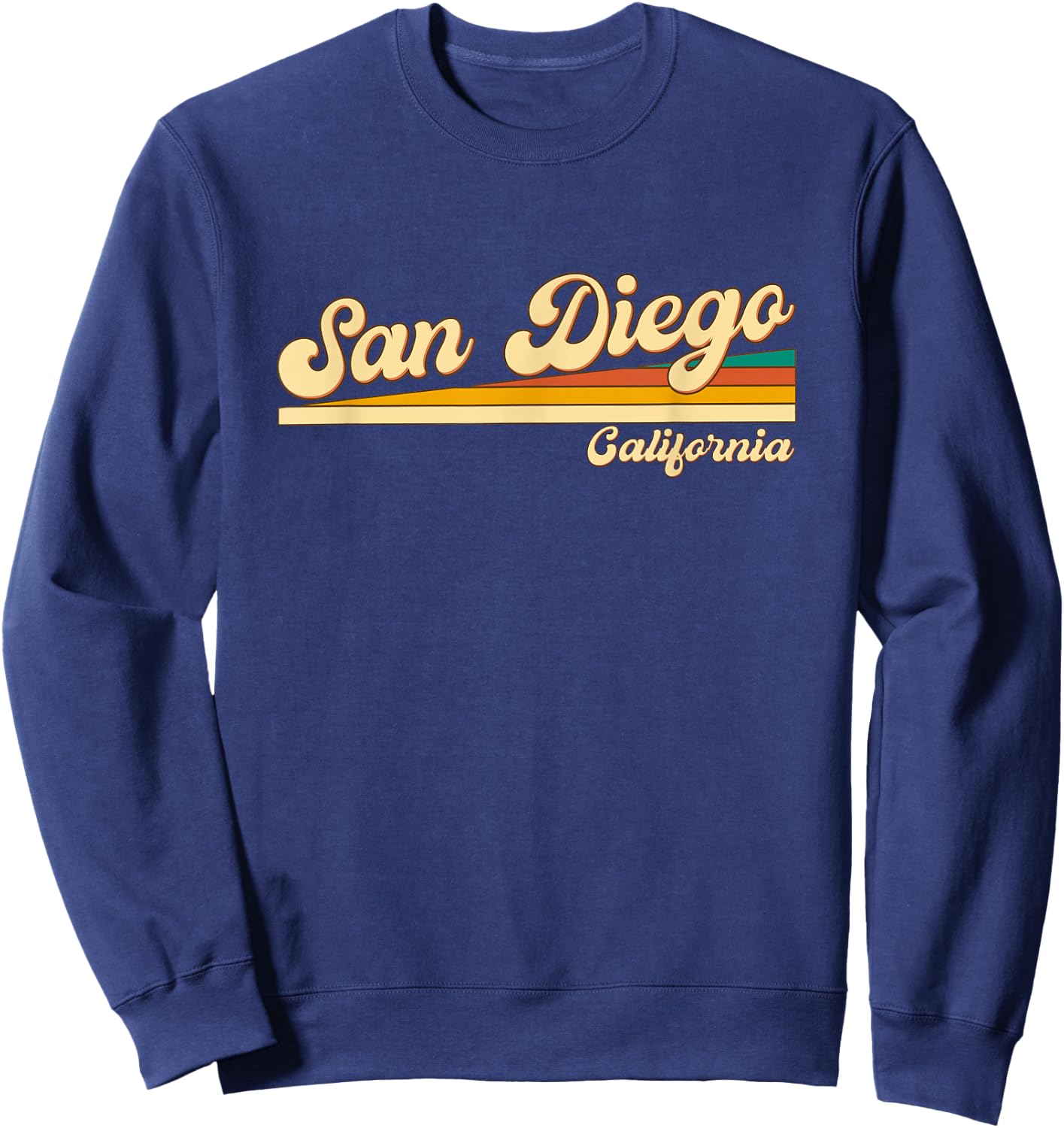 San Diego - California - Vintage / Retro Stripes - Classic Sweatshirt - Sweatshirt | Navy