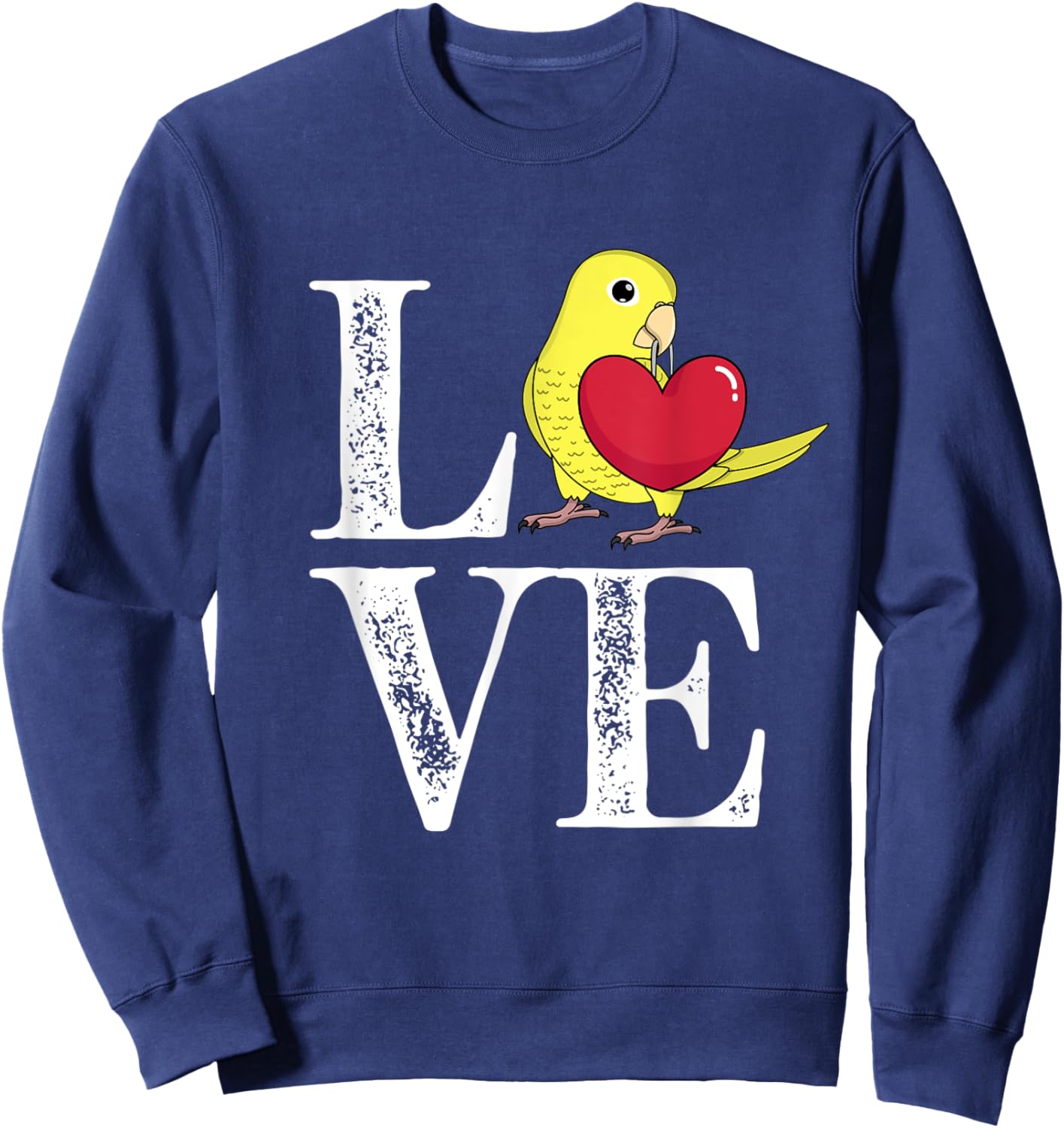 Love Parrot I Yellow Parrotlet Sweatshirt - Sweatshirt | Navy