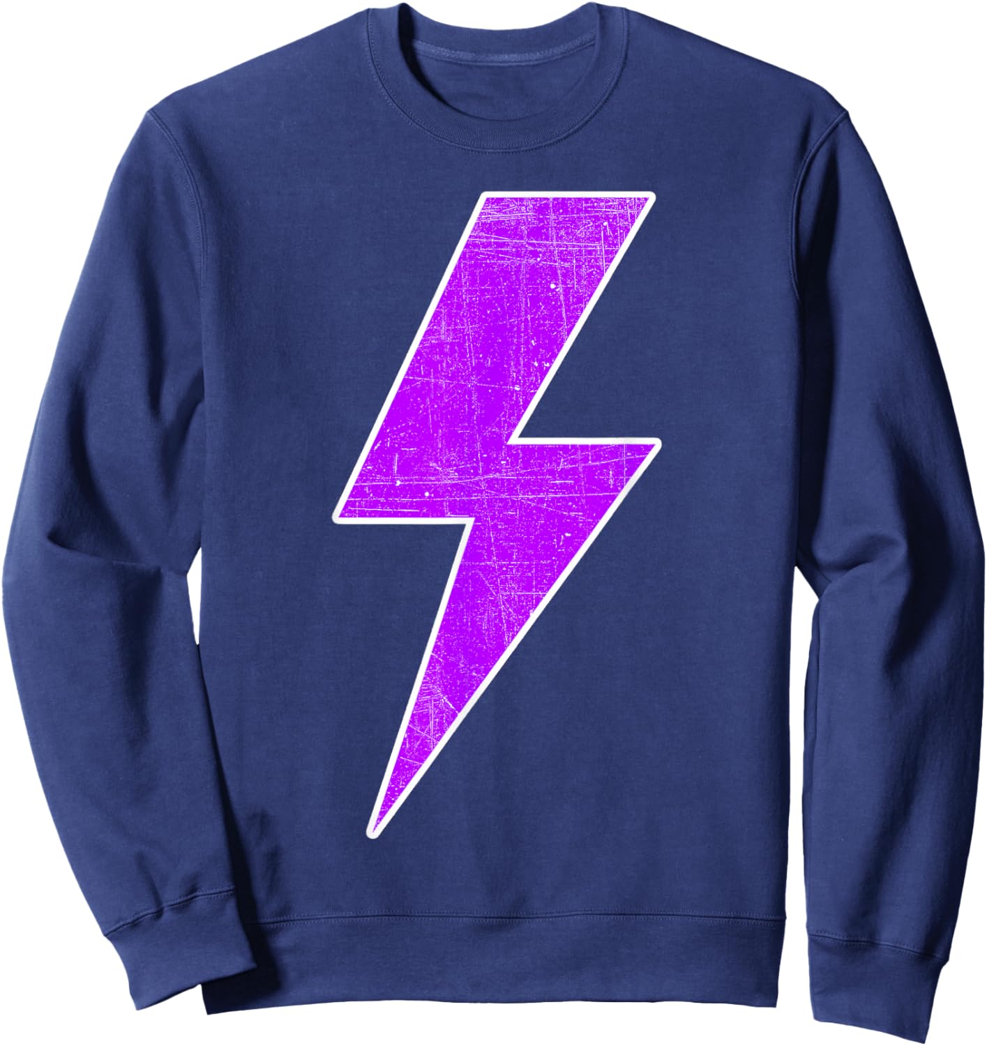 Bolt Lightning Purple White Design Team Sports Sweatshirt - Sweatshirt | Navy