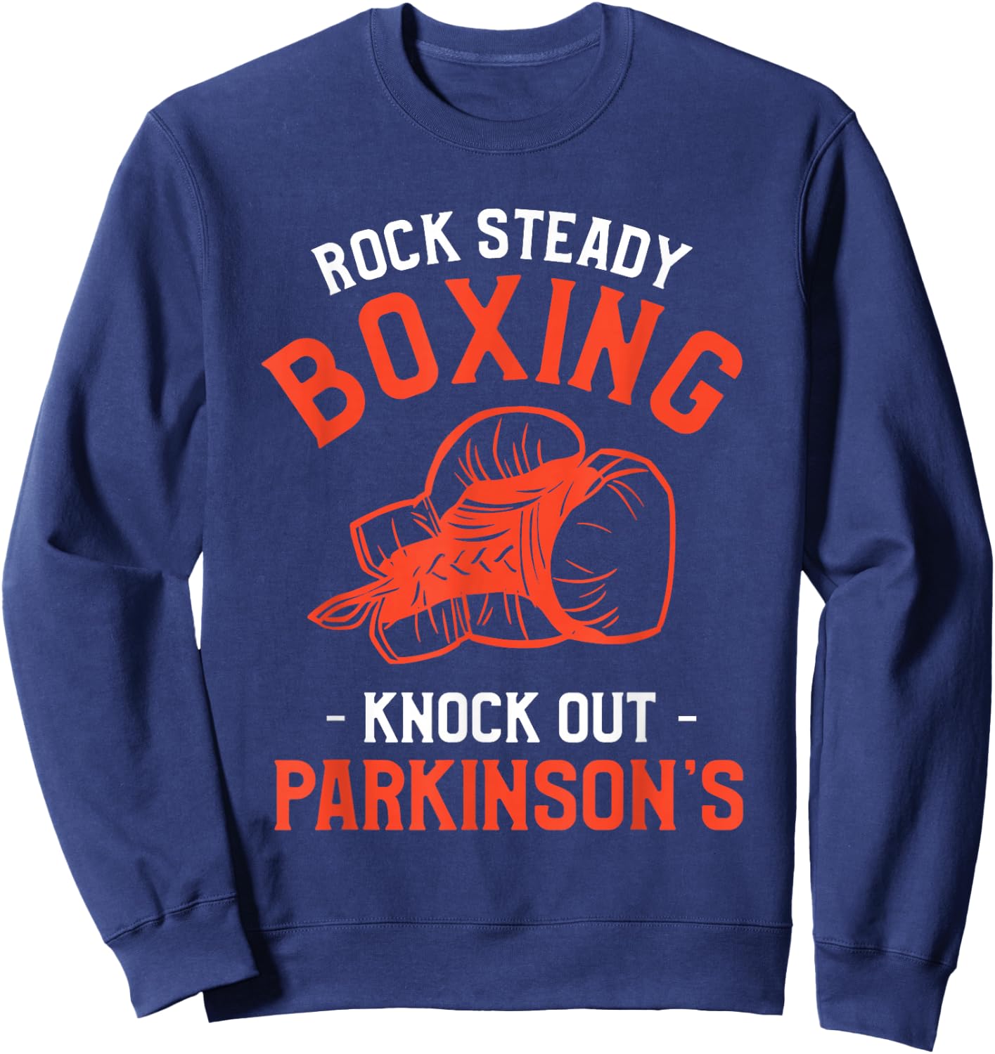 Rock Steady Boxing Knock Out Parkinson's Awareness Sweatshirt - Sweatshirt | Navy