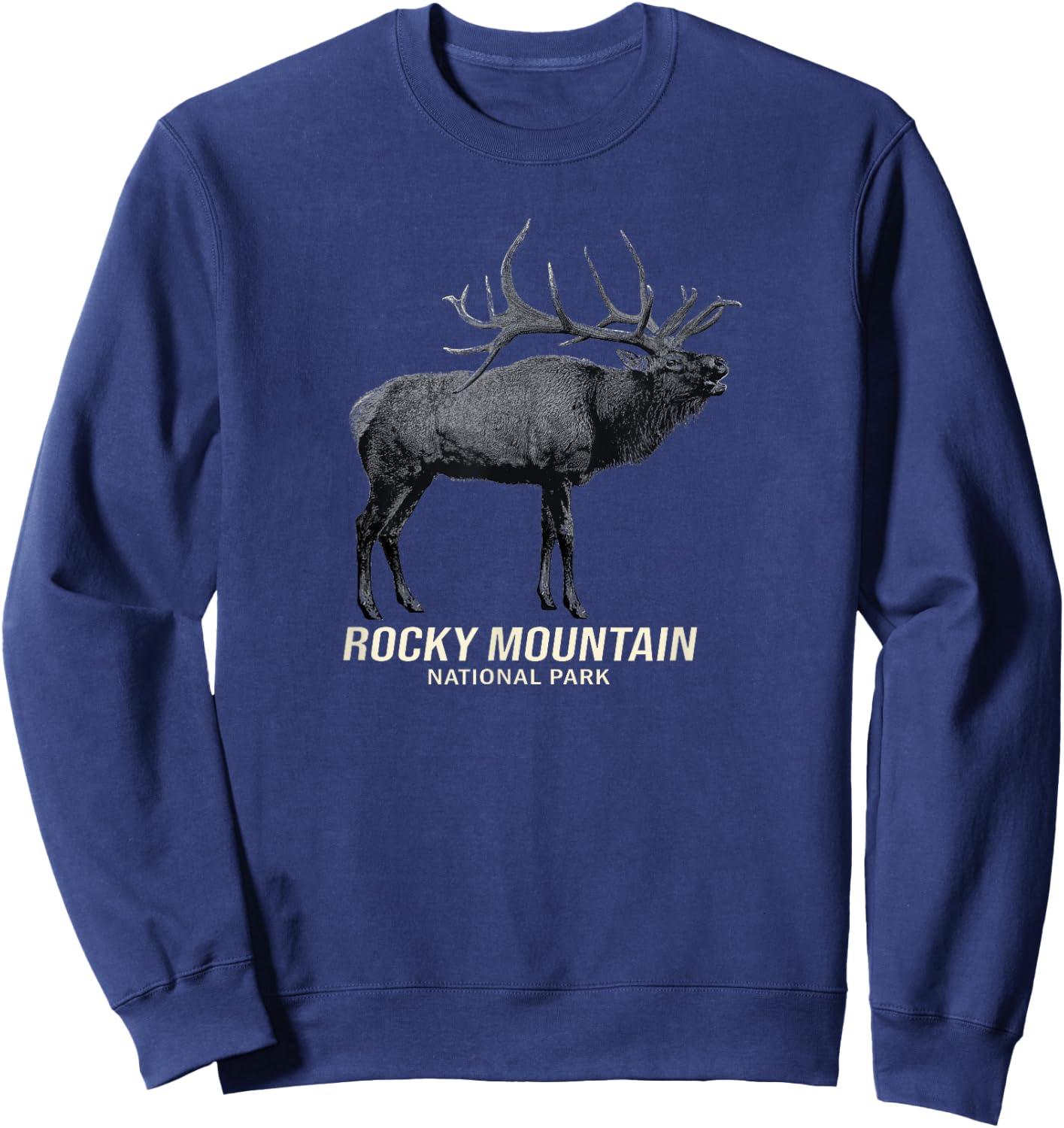 Rocky Mountain National Park Moose Graphic Sweatshirt - Sweatshirt | Navy