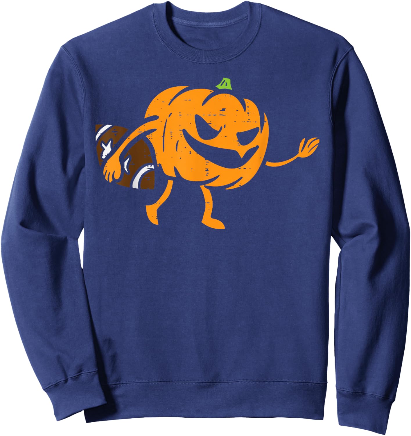 Pumpkin Football Halloween Costume Sport Men Boys Kids Sweatshirt - Sweatshirt | Navy