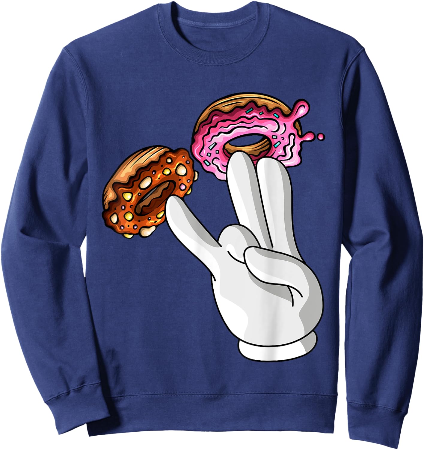 Funny Donut Lover Two In Pink Funny Shocker Men Women Sweatshirt - Sweatshirt | Navy