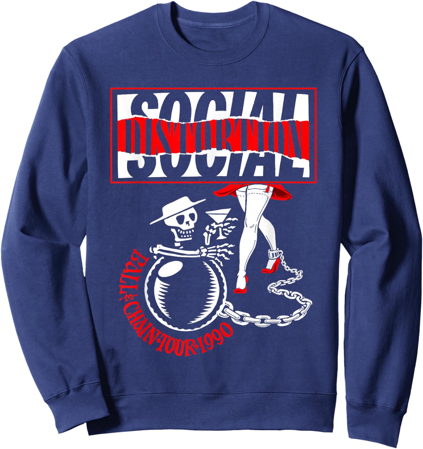 Official Social Distortion Ball and Chain Sweatshirt - Sweatshirt | Navy