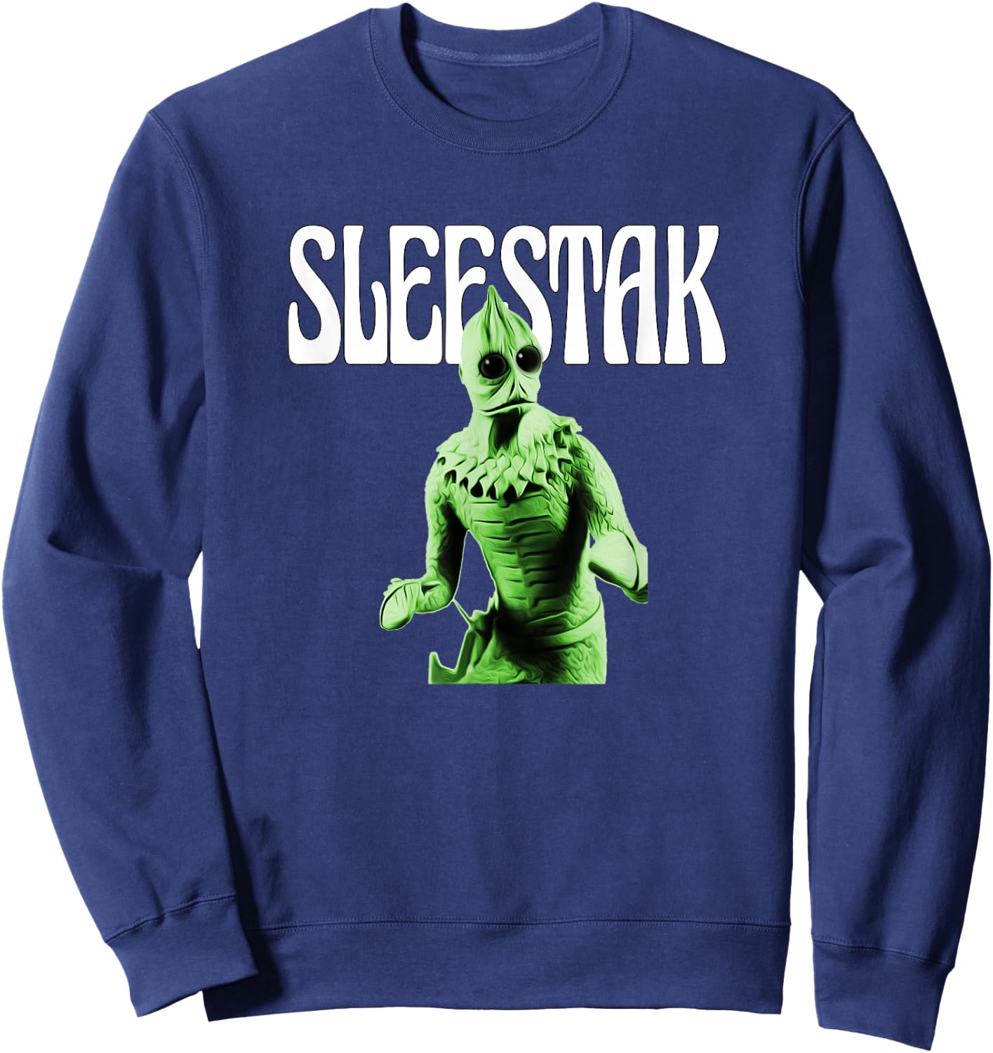 Retro Sleestak reptilian alien graphic Sweatshirt - Sweatshirt | Navy