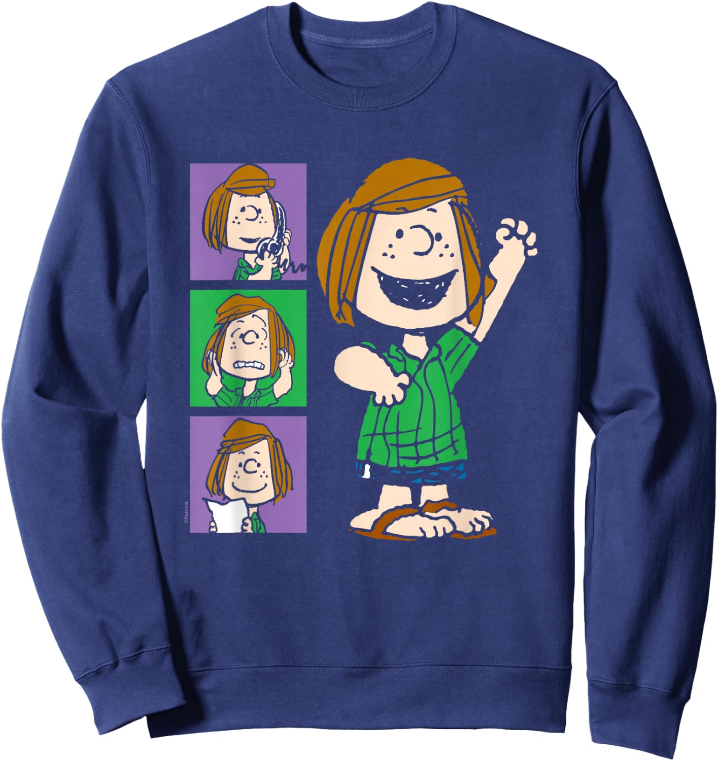 Peanuts - Patty Grid Sweatshirt - Sweatshirt | Navy