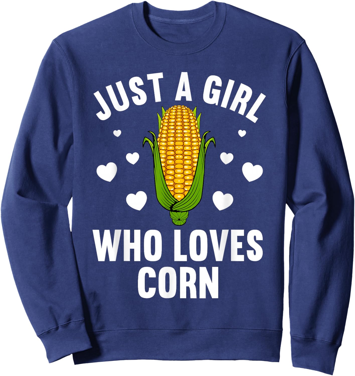 Cute Corn Art Girls Kids Kernel Corn Cob Lovers Sweatshirt - Sweatshirt | Navy
