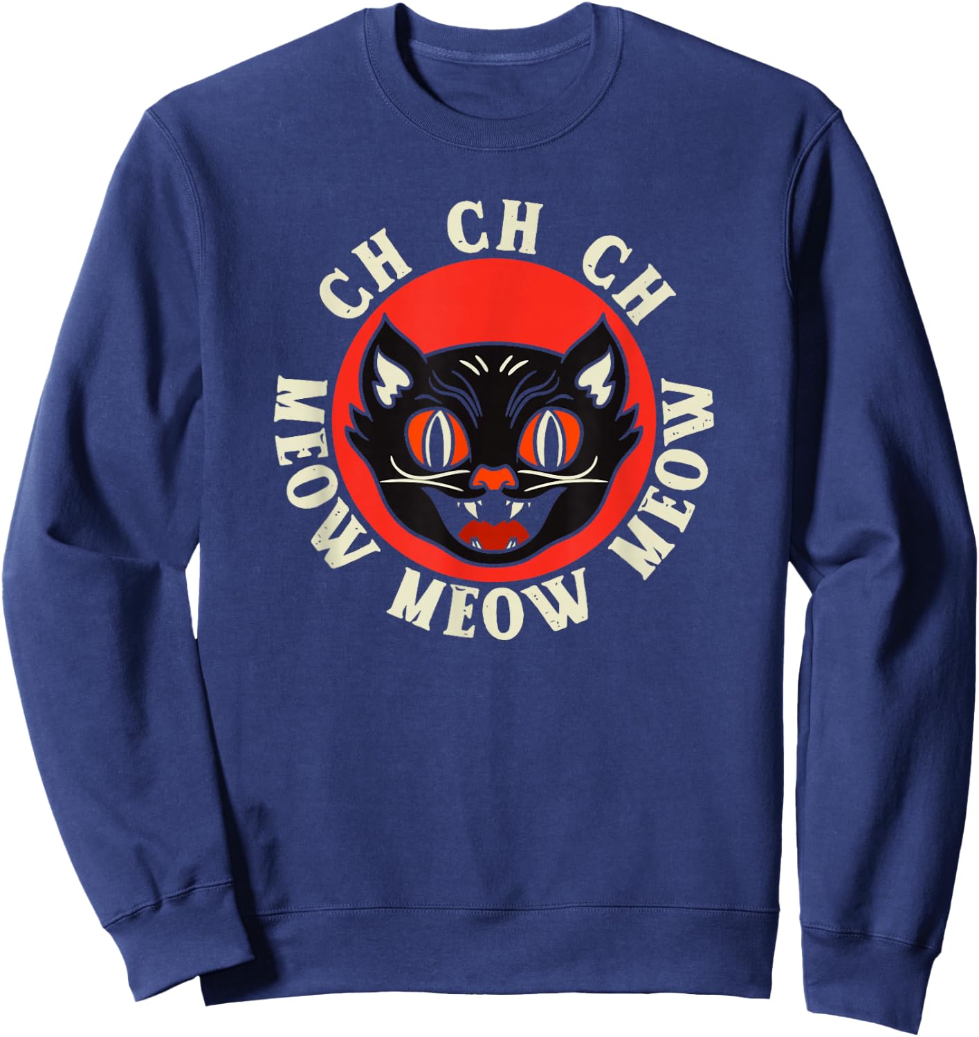 Ch Ch Ch Meow Meow Scary Friday Halloween Sweatshirt - Sweatshirt | Navy