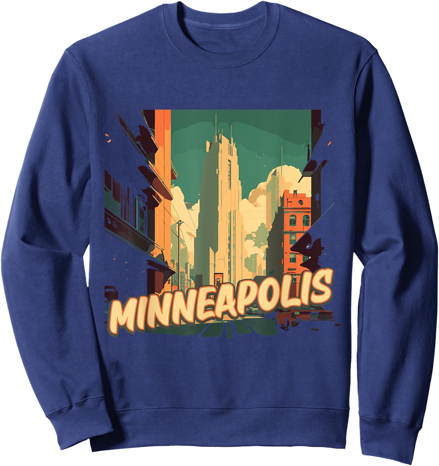 Minneapolis Retro Twin Cities Vintage US Cities Traveling Sweatshirt - Sweatshirt | Navy