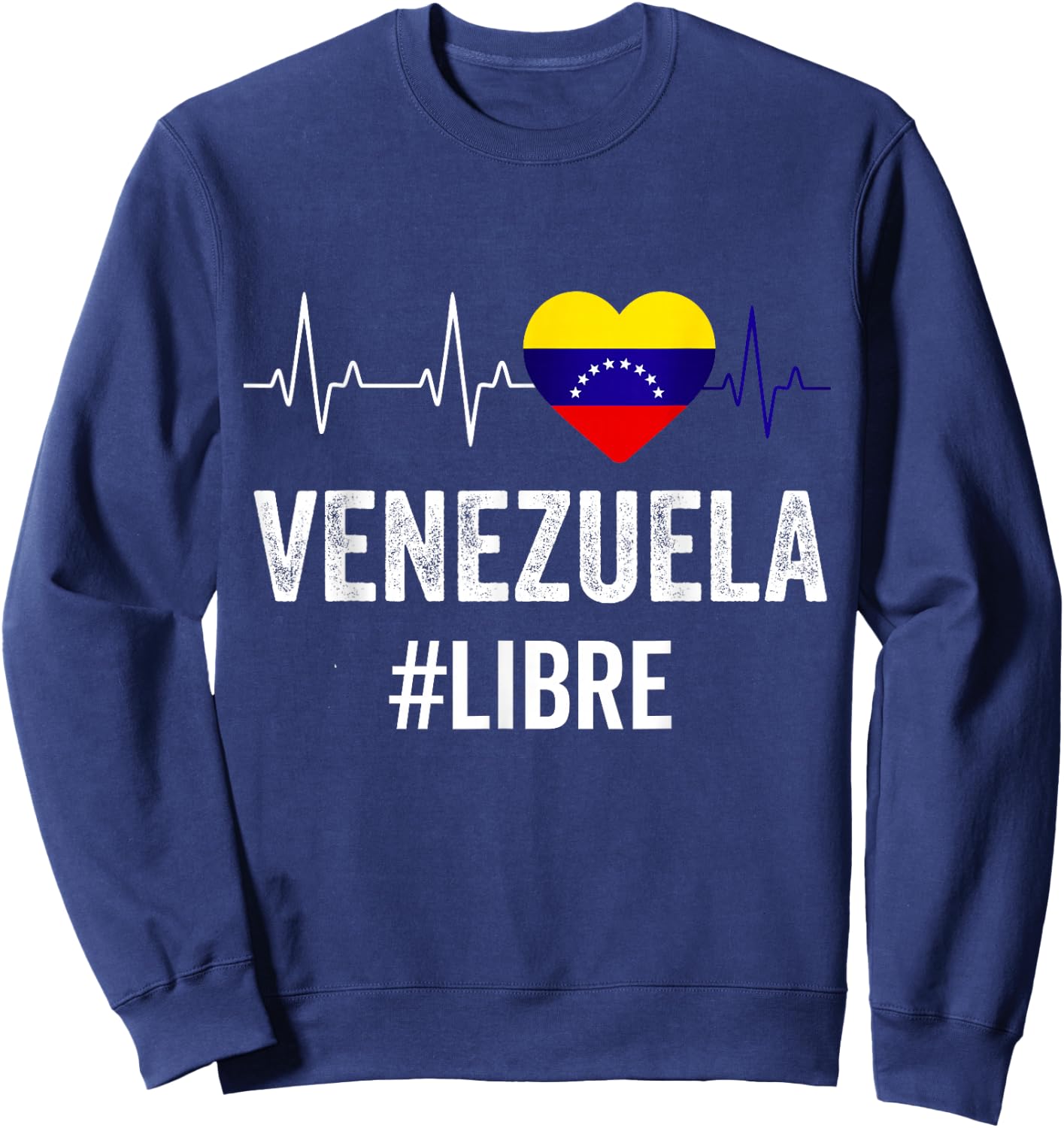 Venezuela Libre Flag Pride Bandera Venezolana Camiseta Root Sweatshirt - Sweatshirt | Navy