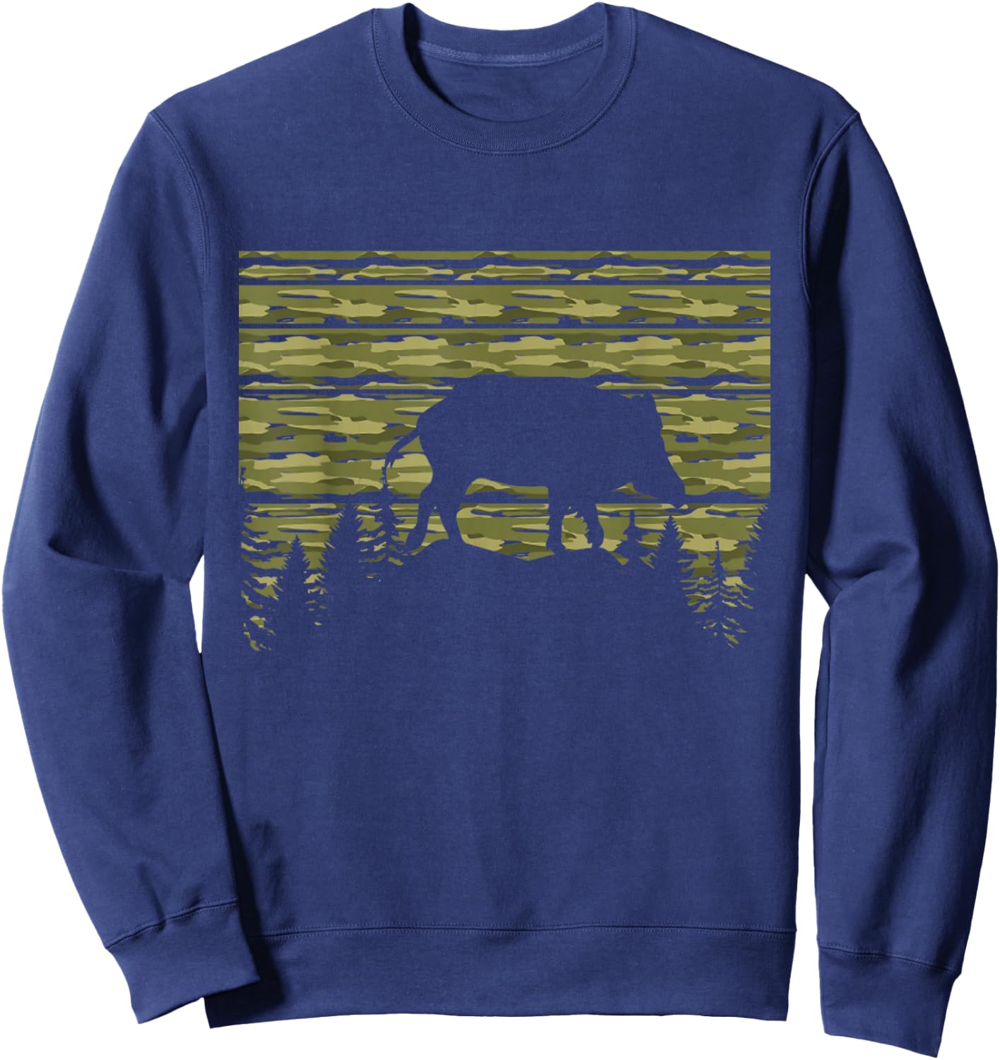 American Hog Hunter for Hog with Camouflage pattern Sweatshirt - Sweatshirt | Navy