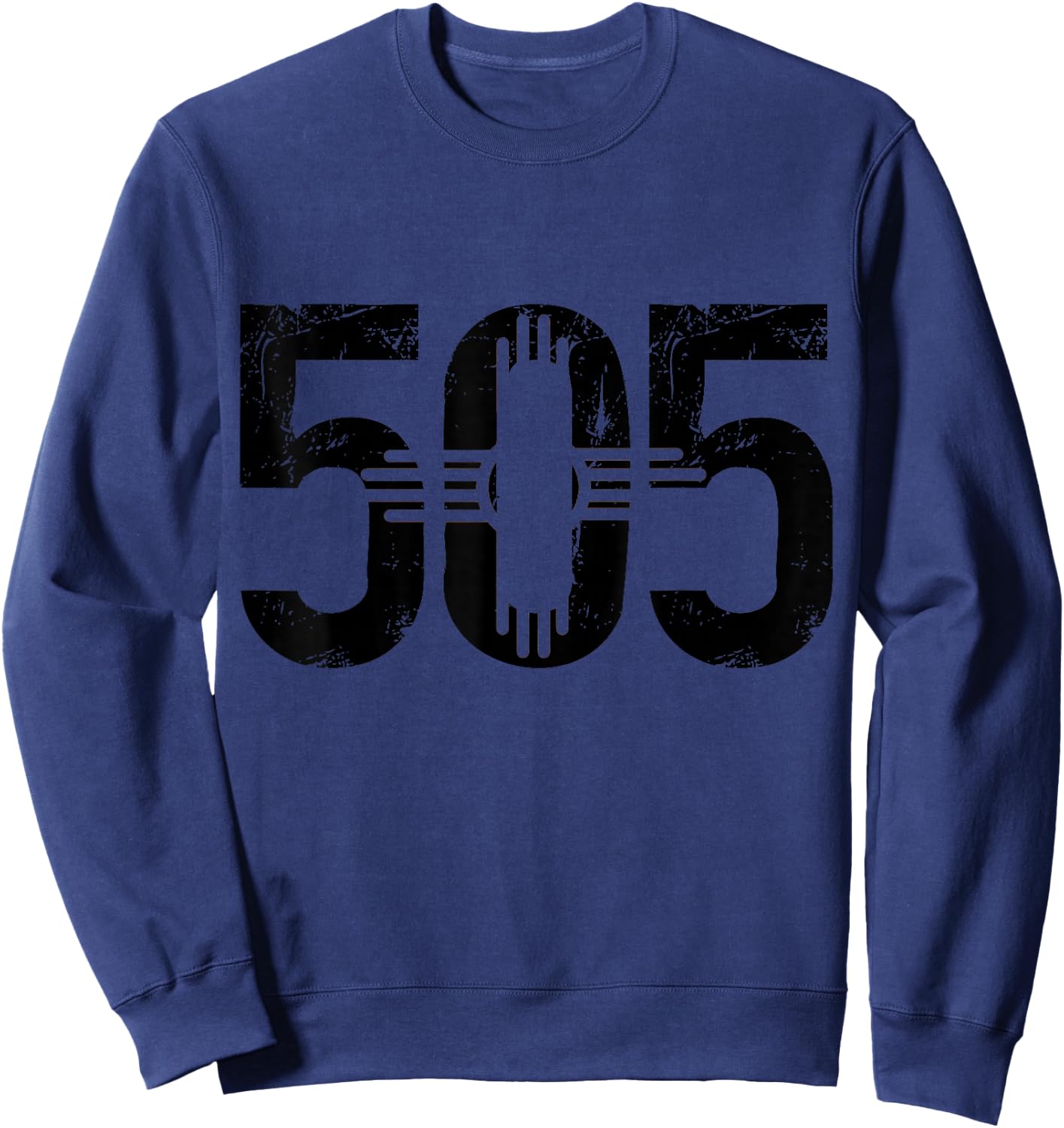 Albuquerque New Mexico 505 Area Code Flag Pride Vintage Sweatshirt - Sweatshirt | Navy