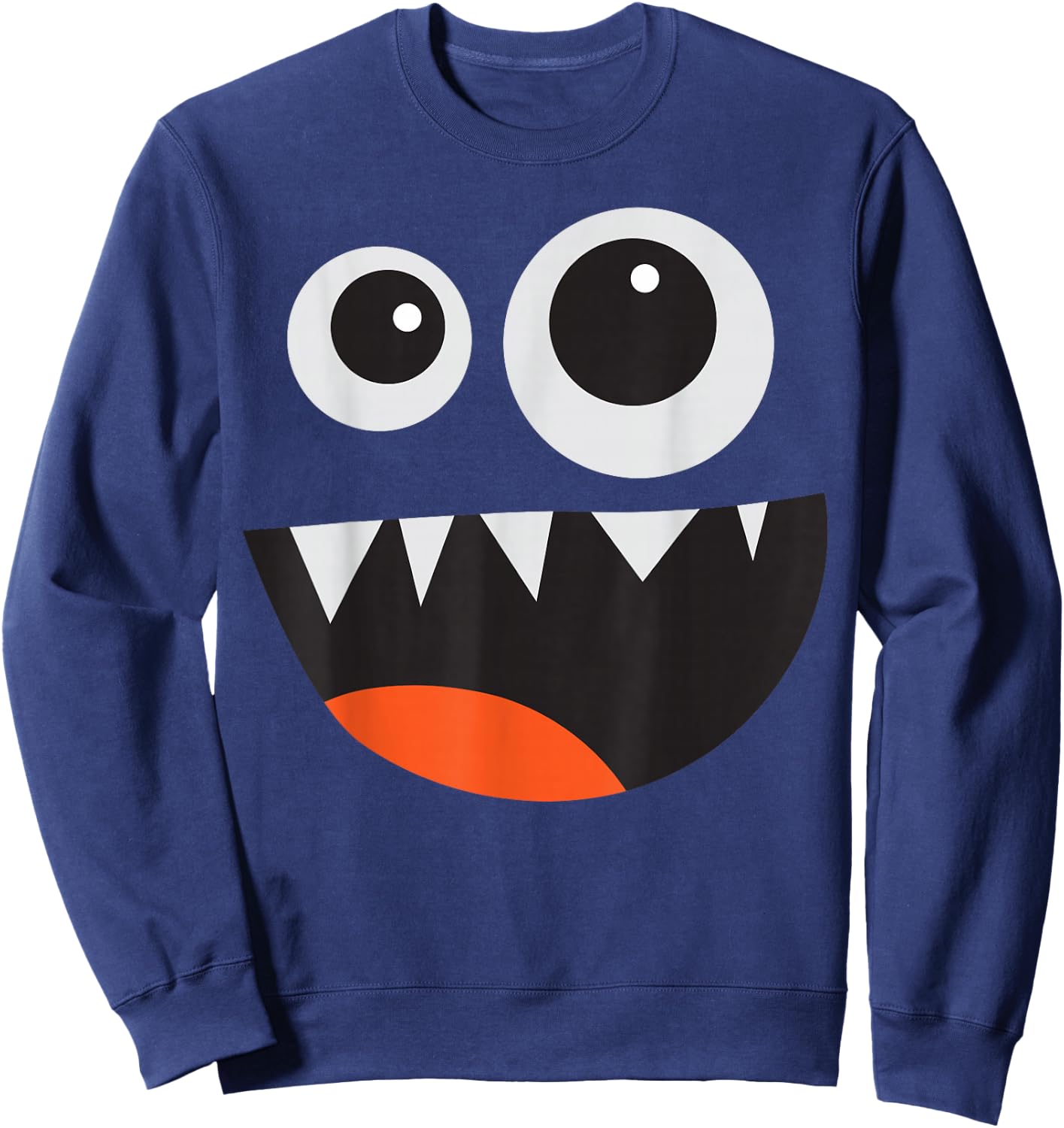 Cute Monster Costume Easy Costume for Kids Monster Face Sweatshirt - Sweatshirt | Navy