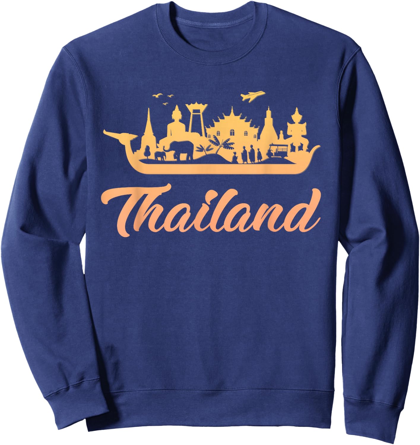 Thailand | Travel Vacation | Elephant Thailand Sweatshirt - Sweatshirt | Navy
