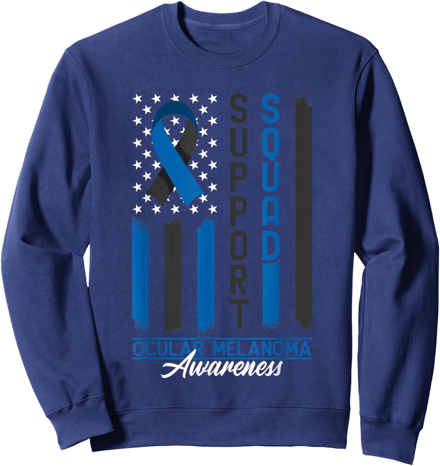 Support Awareness Squad I Eye Cancer & Ocular Melanoma Sweatshirt - Sweatshirt | Navy