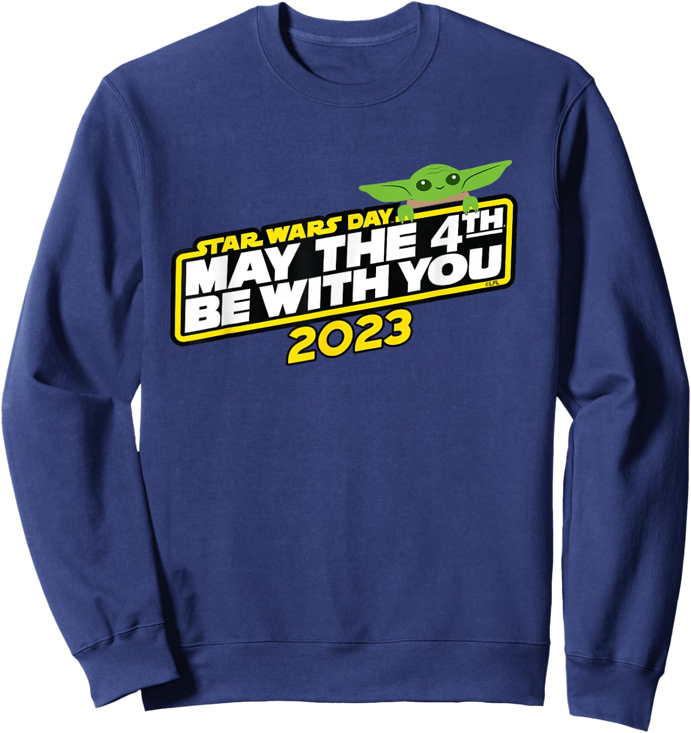 Star Wars Day May the 4th Be With You 2023 Logo Grogu Sweatshirt - Sweatshirt | Navy
