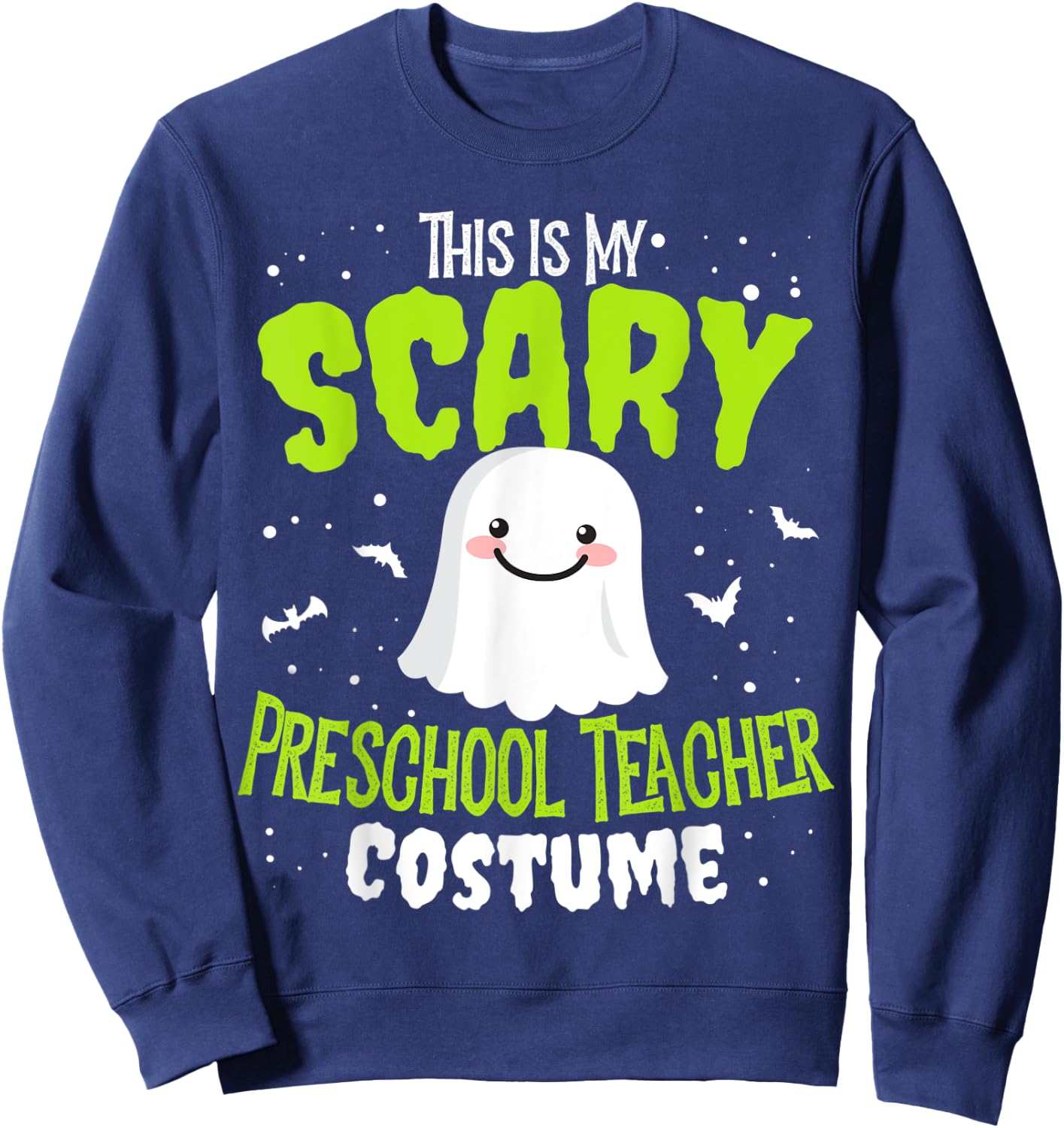Funny Halloween This is my Scary Preschool Teacher Custome Women Kids Sweatshirt - Sweatshirt | Navy
