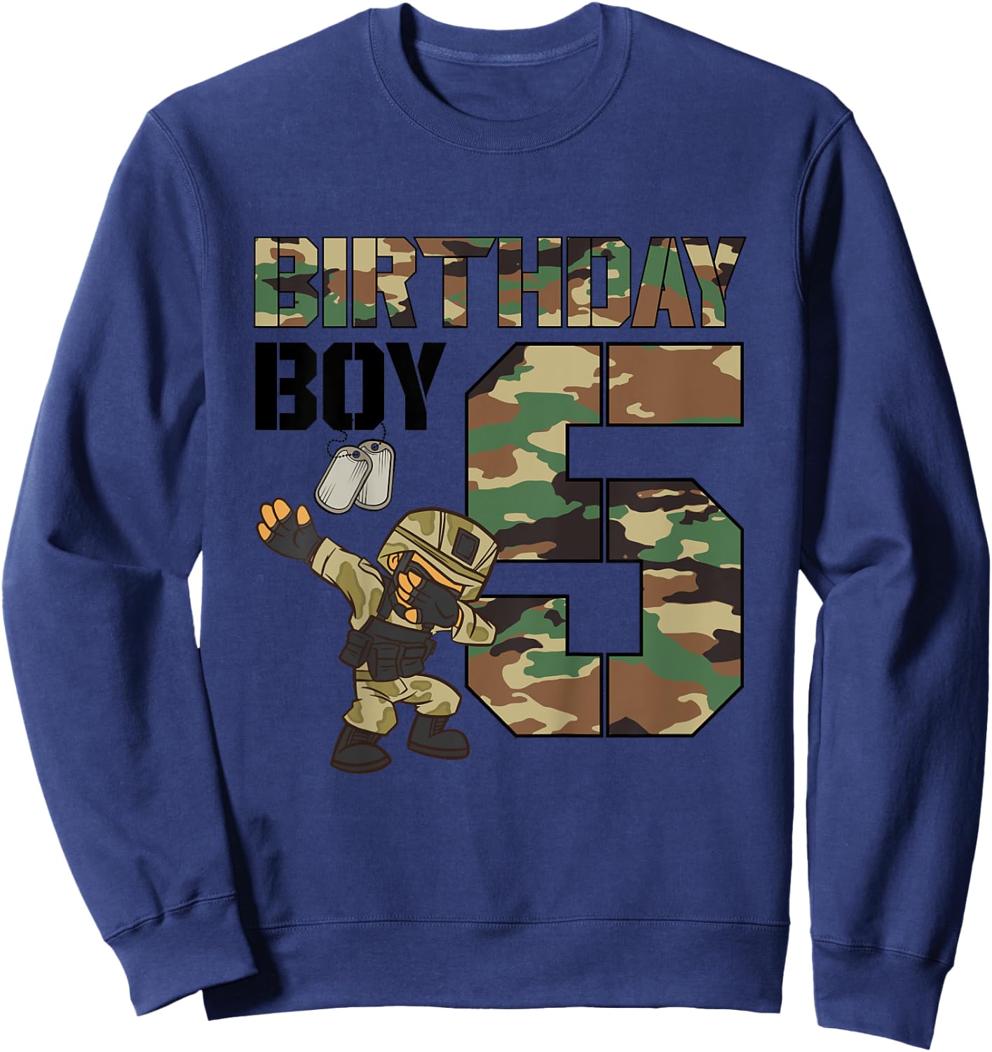 Kids 5 Year Old Boy Military Army 5th Birthday Boy Matching Sweatshirt - Sweatshirt | Navy