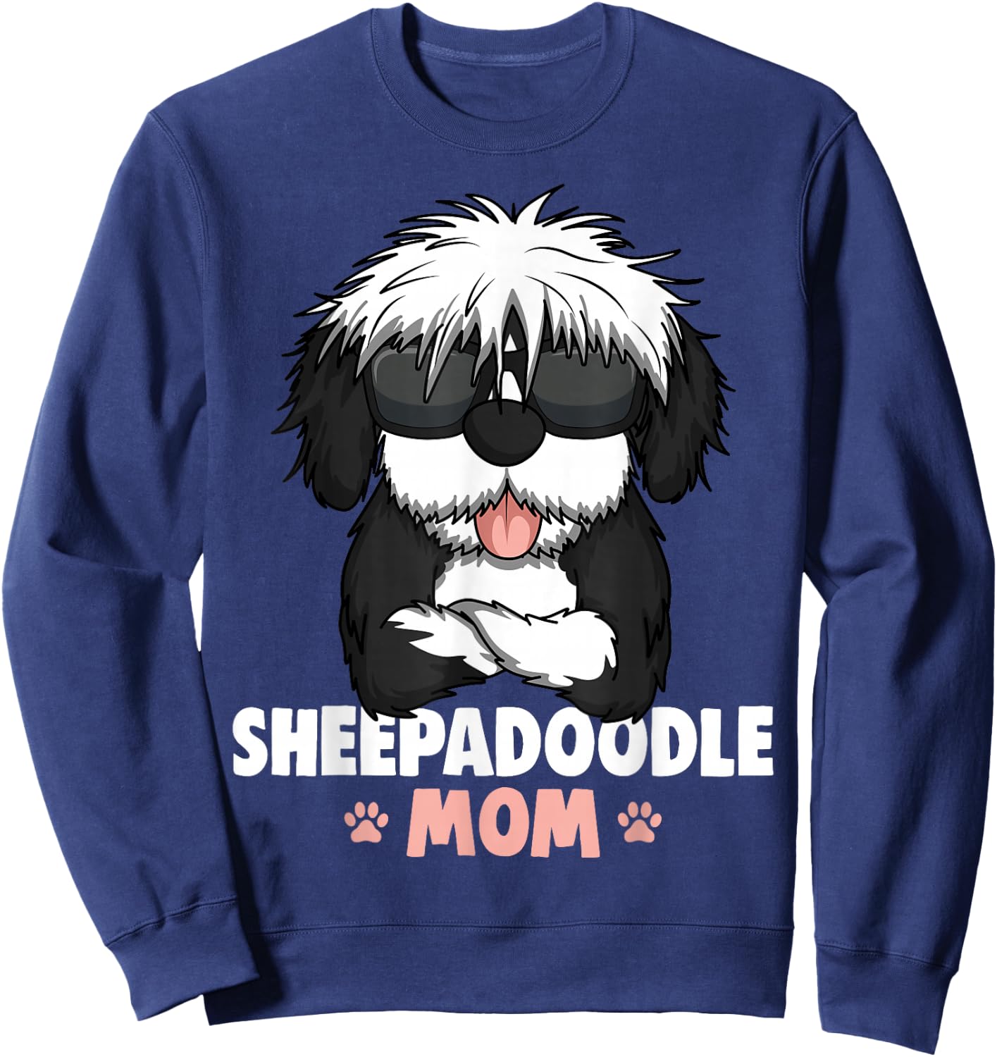 Sheepadoodle Mom Dog Sweatshirt - Sweatshirt | Navy