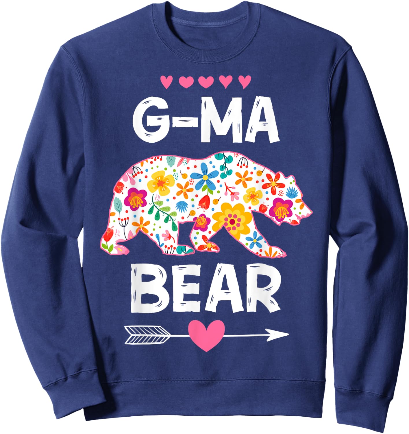 G-Ma Bear Cute Floral Mother's Day Family Matching Party Sweatshirt - Sweatshirt | Navy