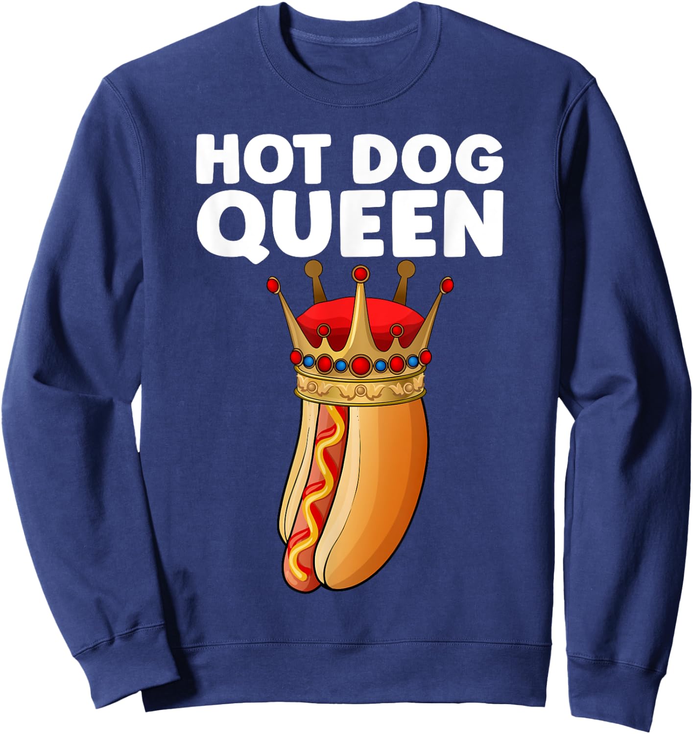 Cute Hot Dog Design Girls Sausage Hotdog Lovers Sweatshirt - Sweatshirt | Navy