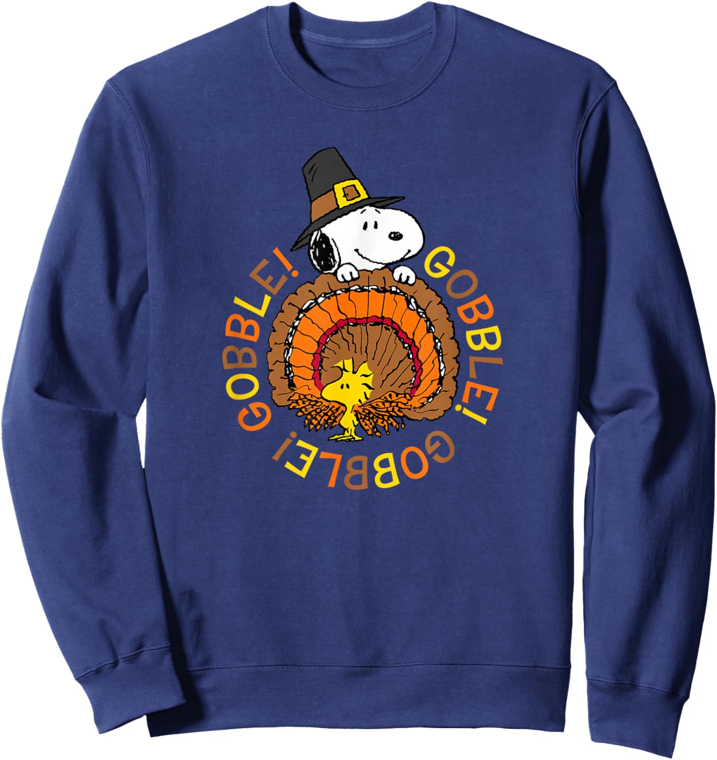Peanuts Snoopy and Woodstock Thanksgiving Gobble Sweatshirt - Sweatshirt | Navy