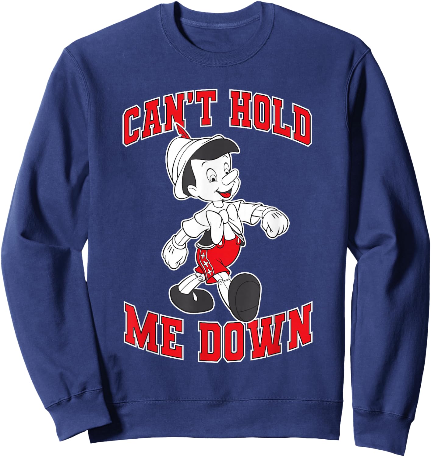 Disney Pinocchio Can't Hold Me Down Vintage Portrait Sweatshirt - Sweatshirt | Navy