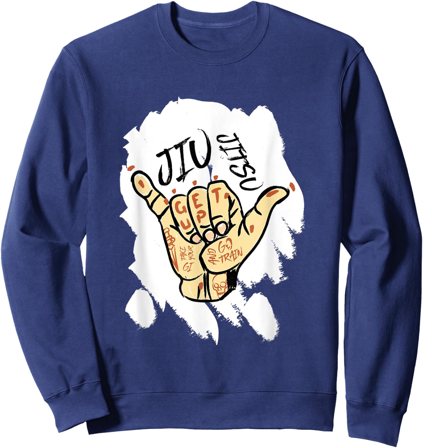 Brazilian Jiu Jitsu and Tattoo - BJJ and Grappling Sweatshirt - Sweatshirt | Navy