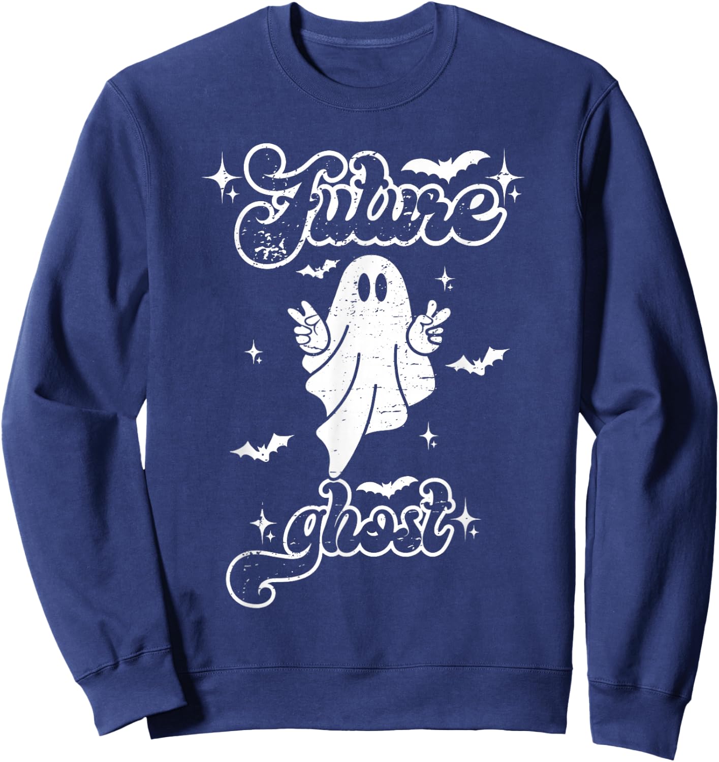 Future Ghost Funny Vintage Halloween Costume Men Women Kids Sweatshirt - Sweatshirt | Navy