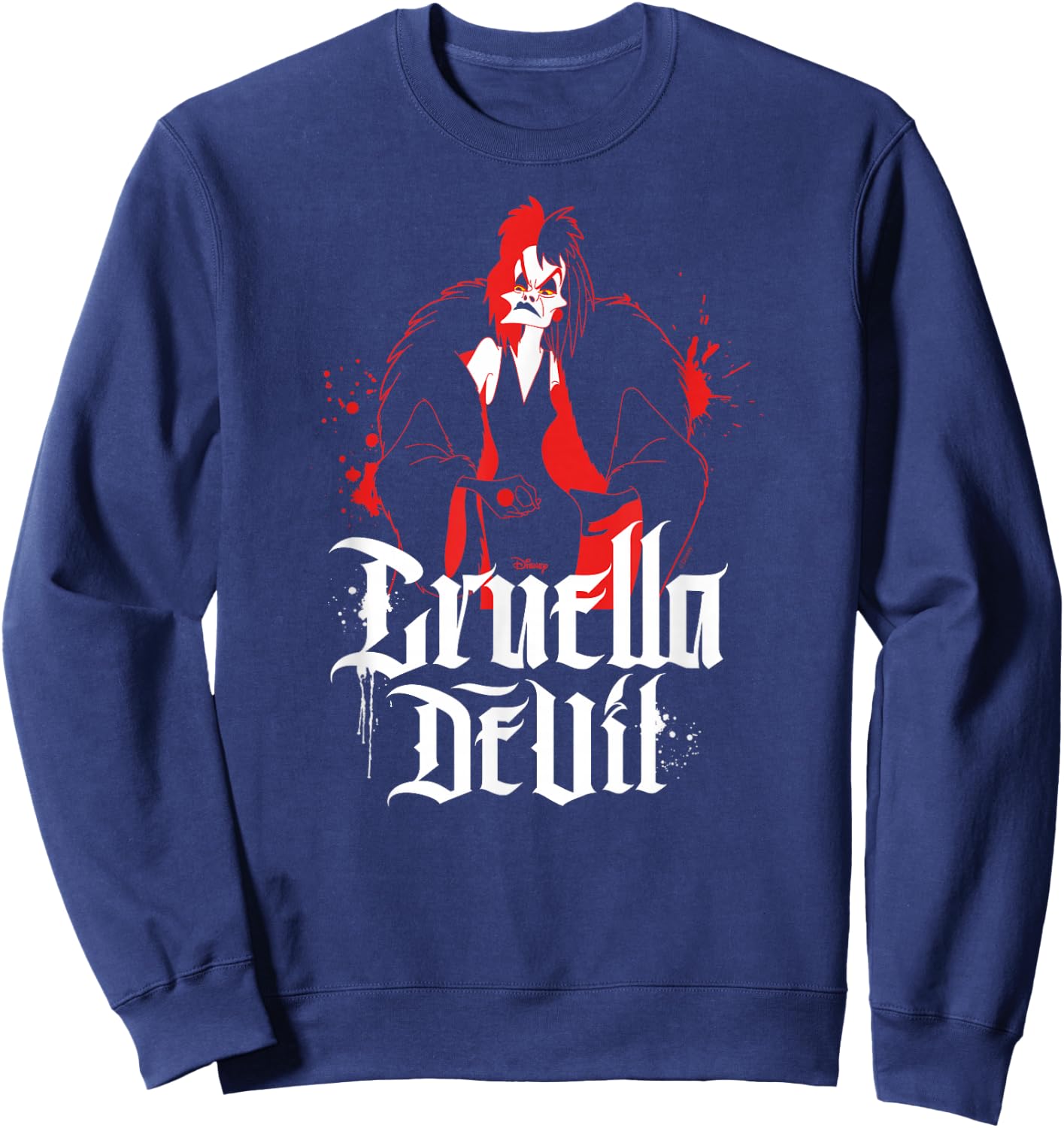 Disney Villains - Cruella De Vil Character Splatter Sweatshirt - Sweatshirt | Navy