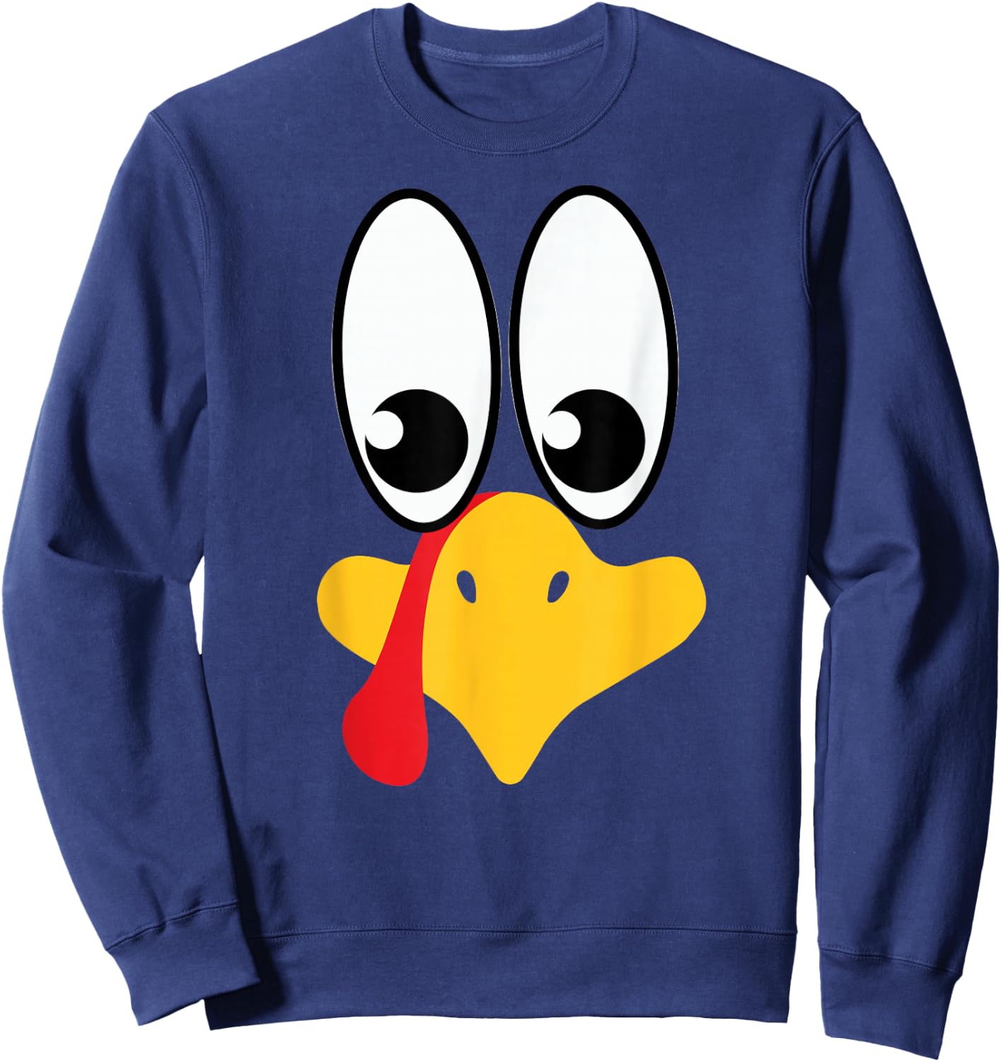 Silly Turkey Face Thanksgiving Shirt, Funny Thanksgiving Sweatshirt - Sweatshirt | Navy