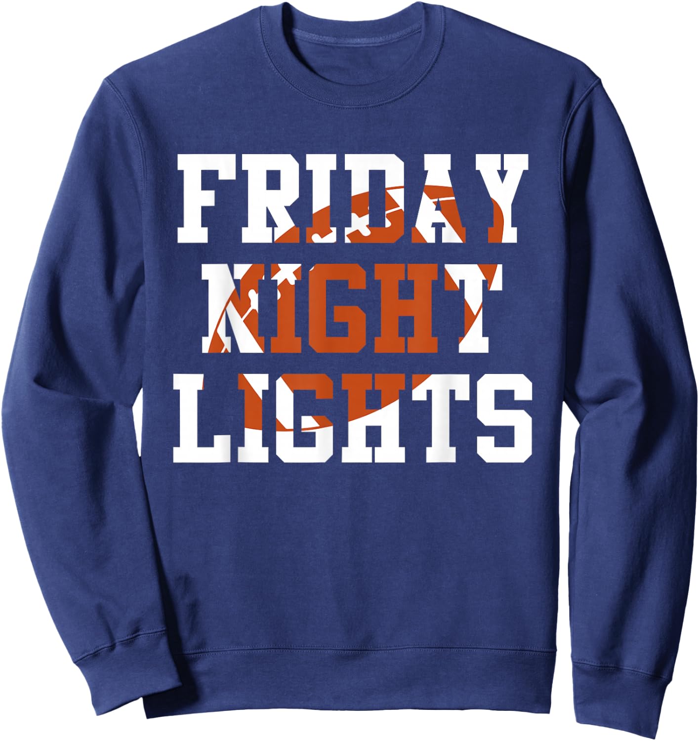 Vintage Retro Friday Night Lights Football Player Fans Sweatshirt - Sweatshirt | Navy