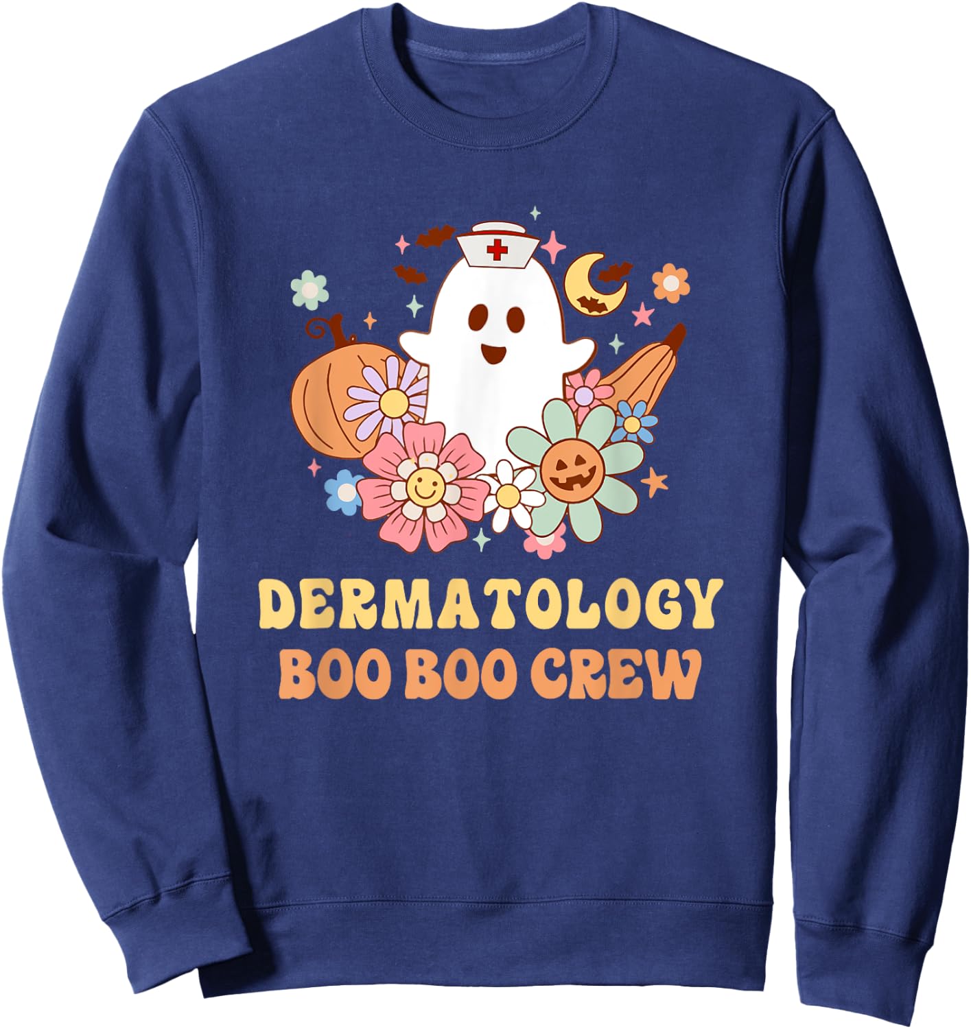Dermatology Boo Boo Crew Nurse Halloween Sweatshirt - Sweatshirt | Navy