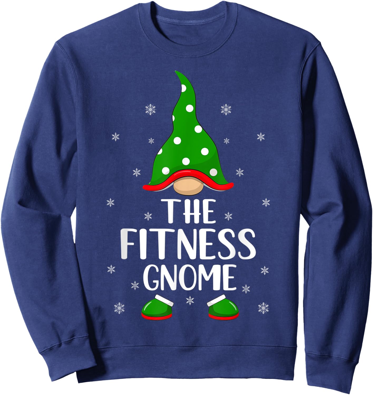 Matching Family Group The Fitness Gnome Christmas Sweatshirt - Sweatshirt | Navy
