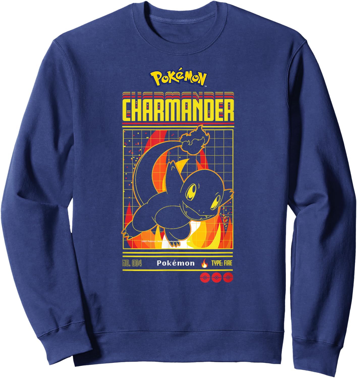 Pokémon - Charmander Retro Gamer Sweatshirt - Sweatshirt | Navy