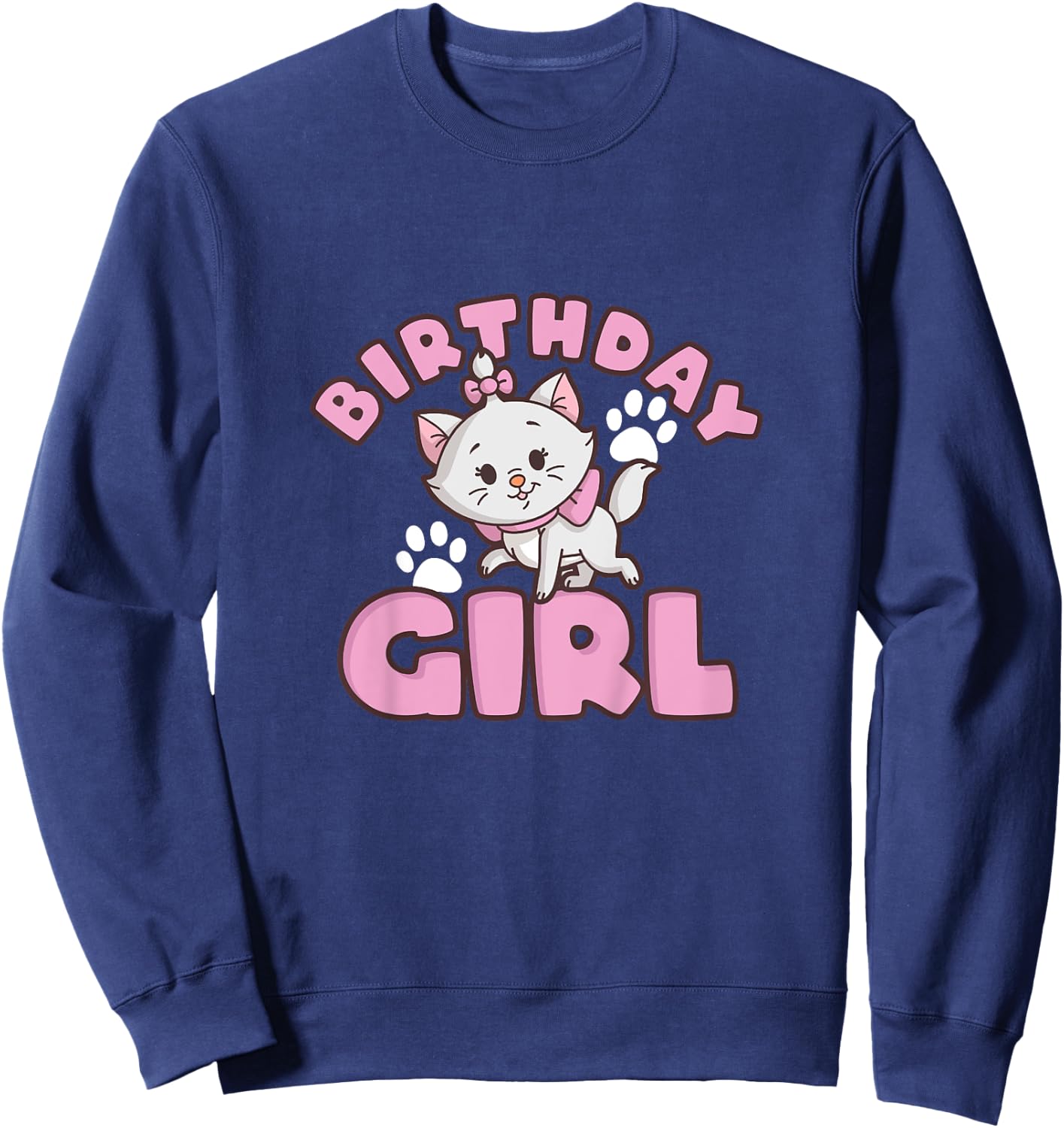 Kids Disney The Aristocats Birthday Girl Cute Marie Logo Youth Sweatshirt - Sweatshirt | Navy