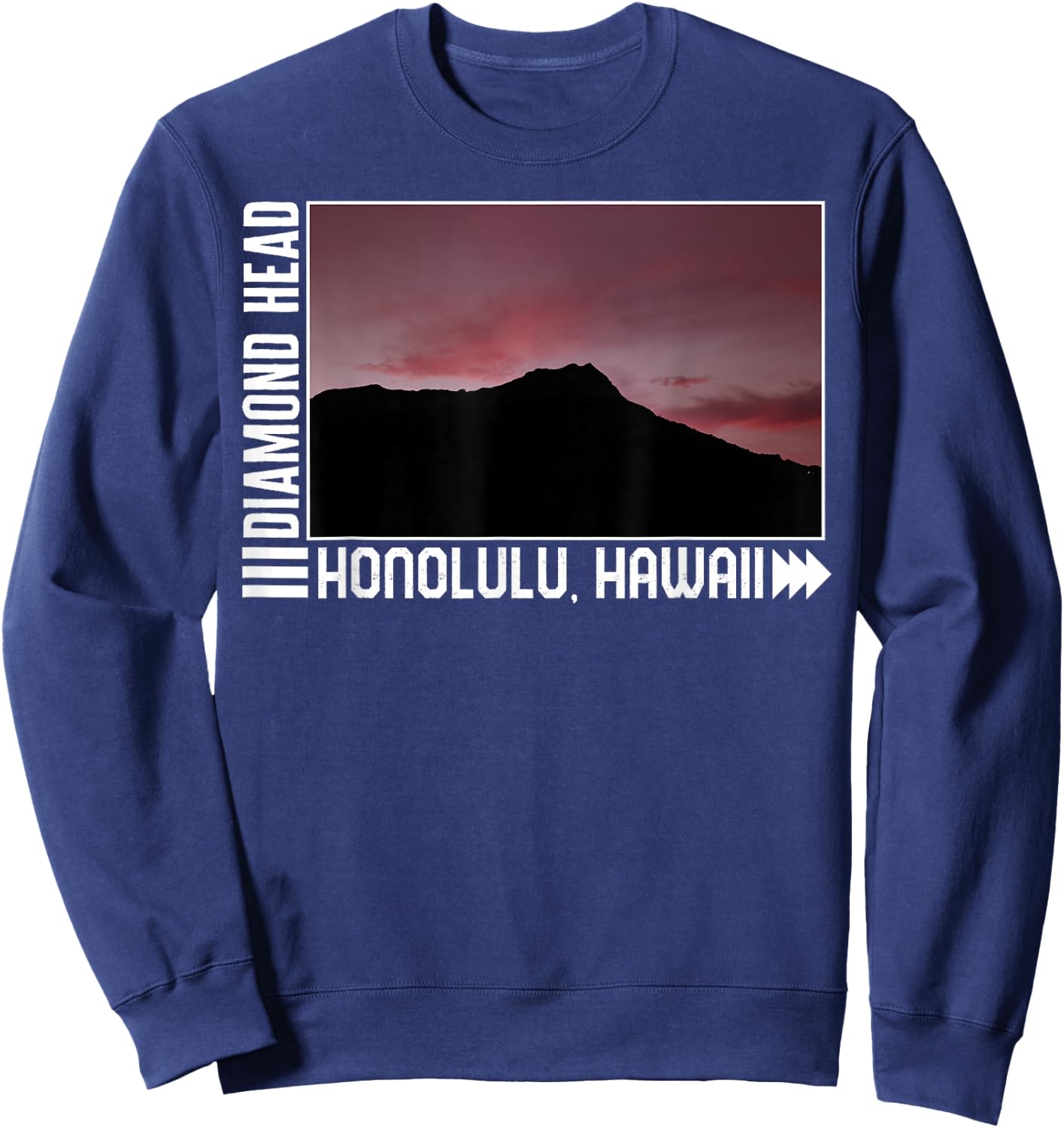 Hawaii Diamond Honolulu Head Hawaii Sunset , Hawaii Beach Sweatshirt - Sweatshirt | Navy