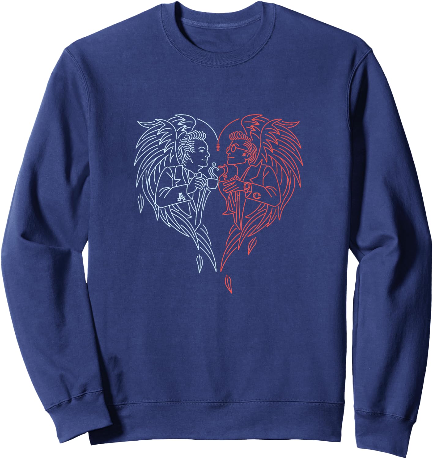 Good Omens - A Toast to the World (Blue and Red) Sweatshirt - Sweatshirt | Navy