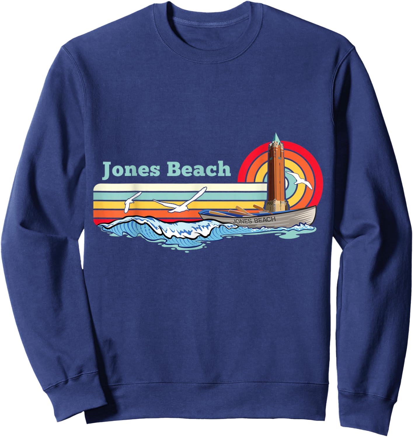 Awesome Jones Beach Long Island New York Sweatshirt - Sweatshirt | Navy