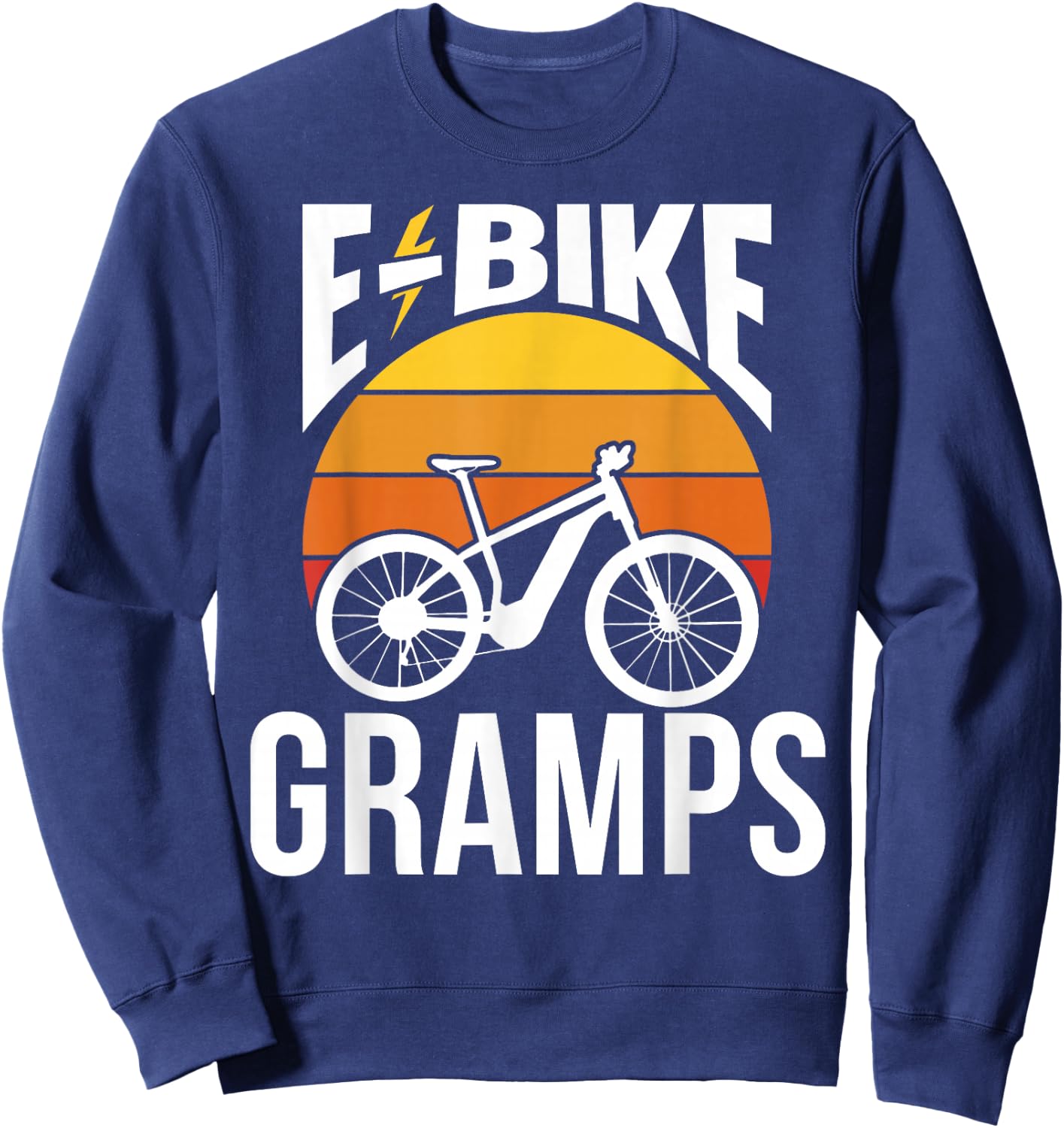E-Bike Gramps Rider Electric Cycling Cyclist Grandpa Sweatshirt - Sweatshirt | Navy