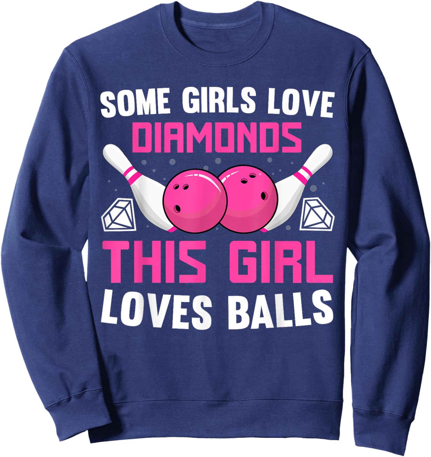 Funny Bowling Art Girls Track Bowling Spare Bowler Sweatshirt - Sweatshirt | Navy