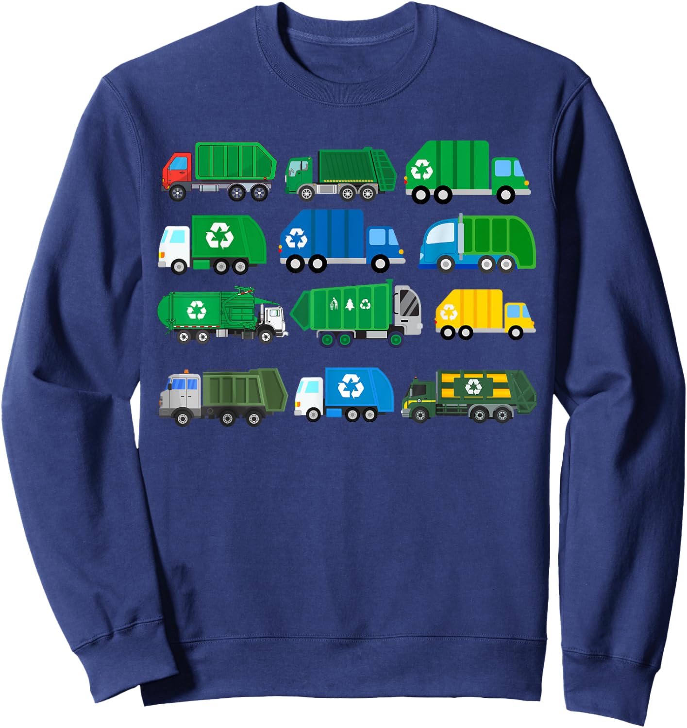 Garbage Truck Trash Trucks Collector Recycling Day Sweatshirt - Sweatshirt | Navy