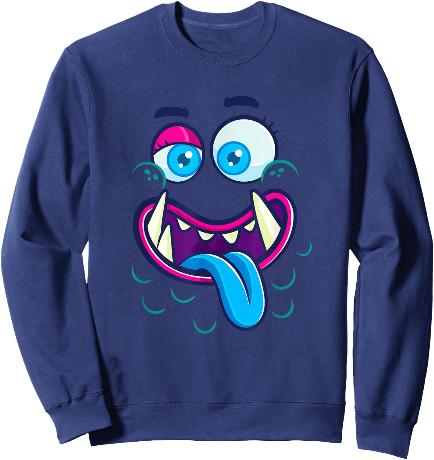Cute Monster Face Halloween Group Costume Sweatshirt - Sweatshirt | Navy