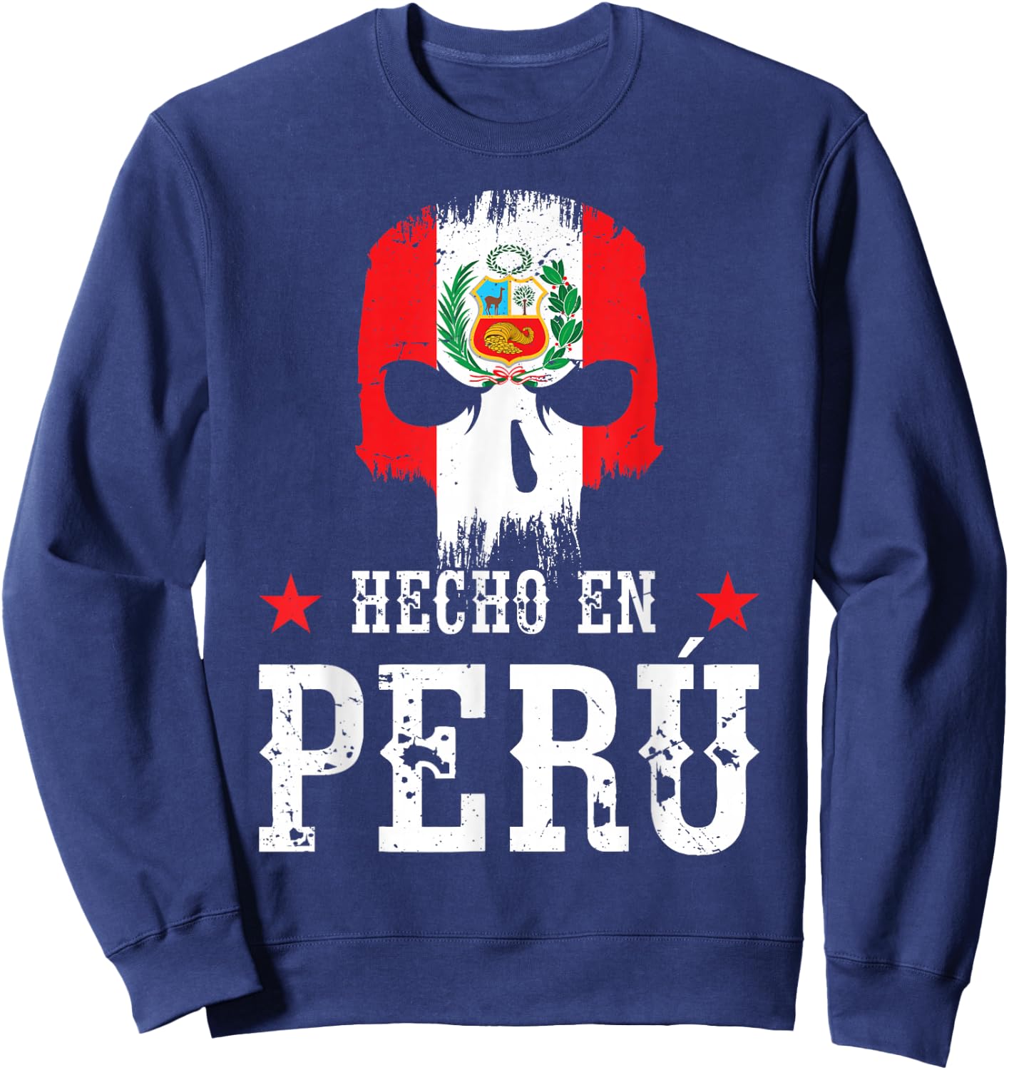 Hecho en Perú Peruvian Heritage Peruvian Flag Peru Sweatshirt - Sweatshirt | Navy