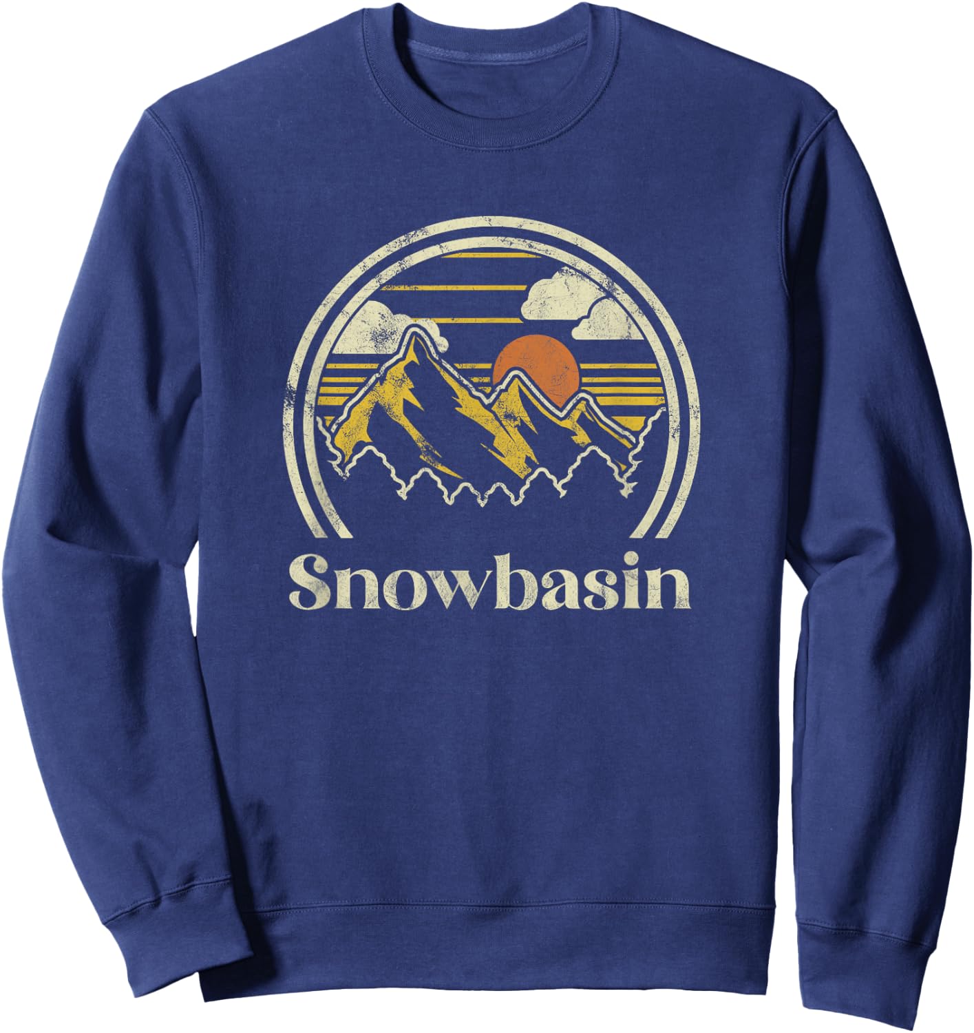 Snowbasin Mountains Utah Hiking Outdoors Retro Sweatshirt - Sweatshirt | Navy